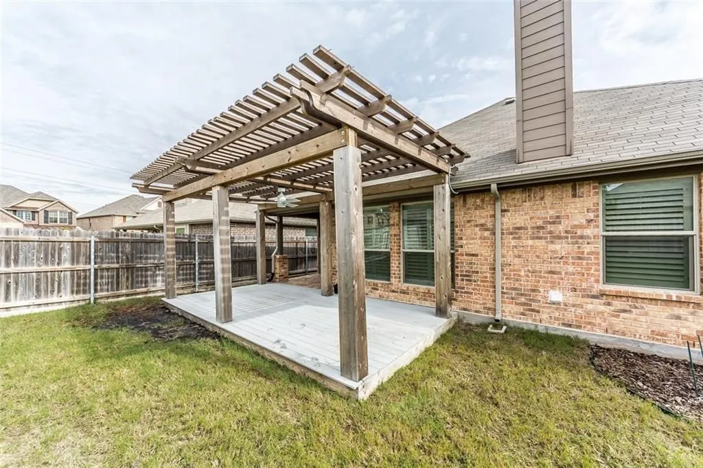 Extended deck and pergola.