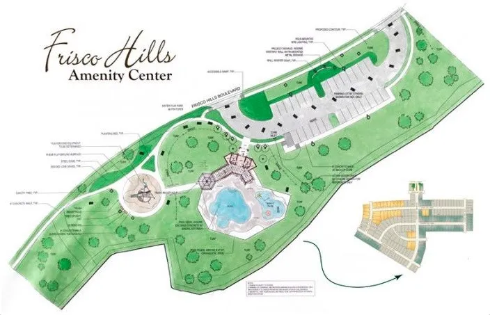 Map of Frisco Hills Amenity Center.