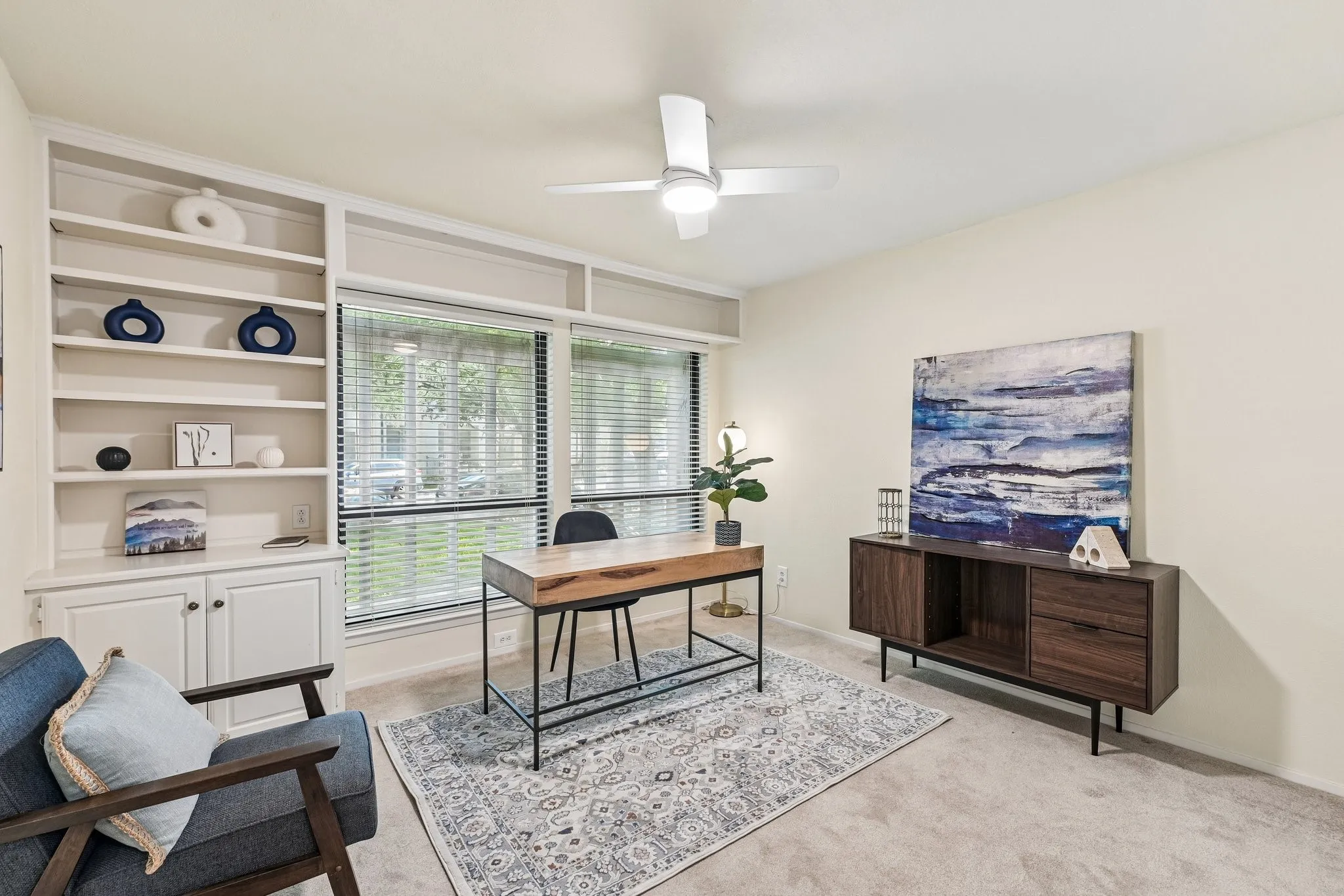 Excellent natural light in this 3rd bedroom, office, flex room with