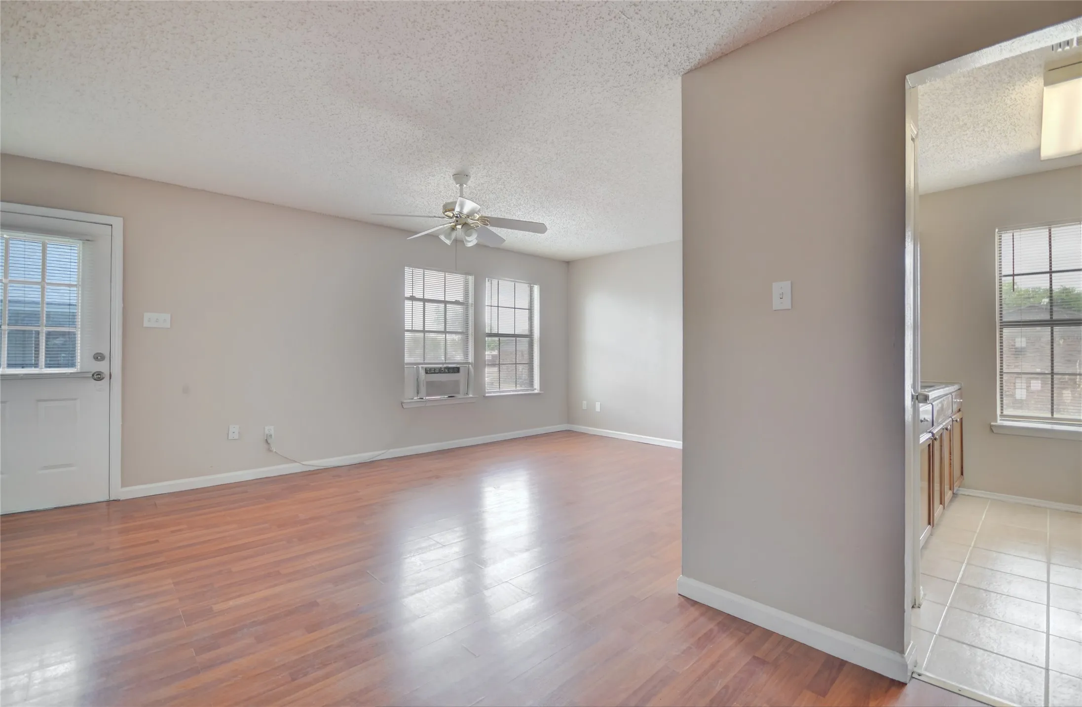 Entry view from dining room into living room