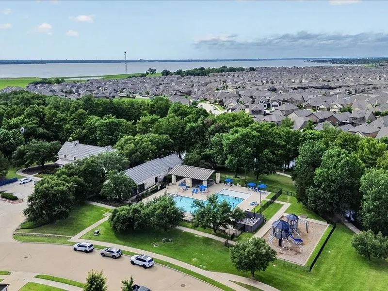 Aerial view of the community center