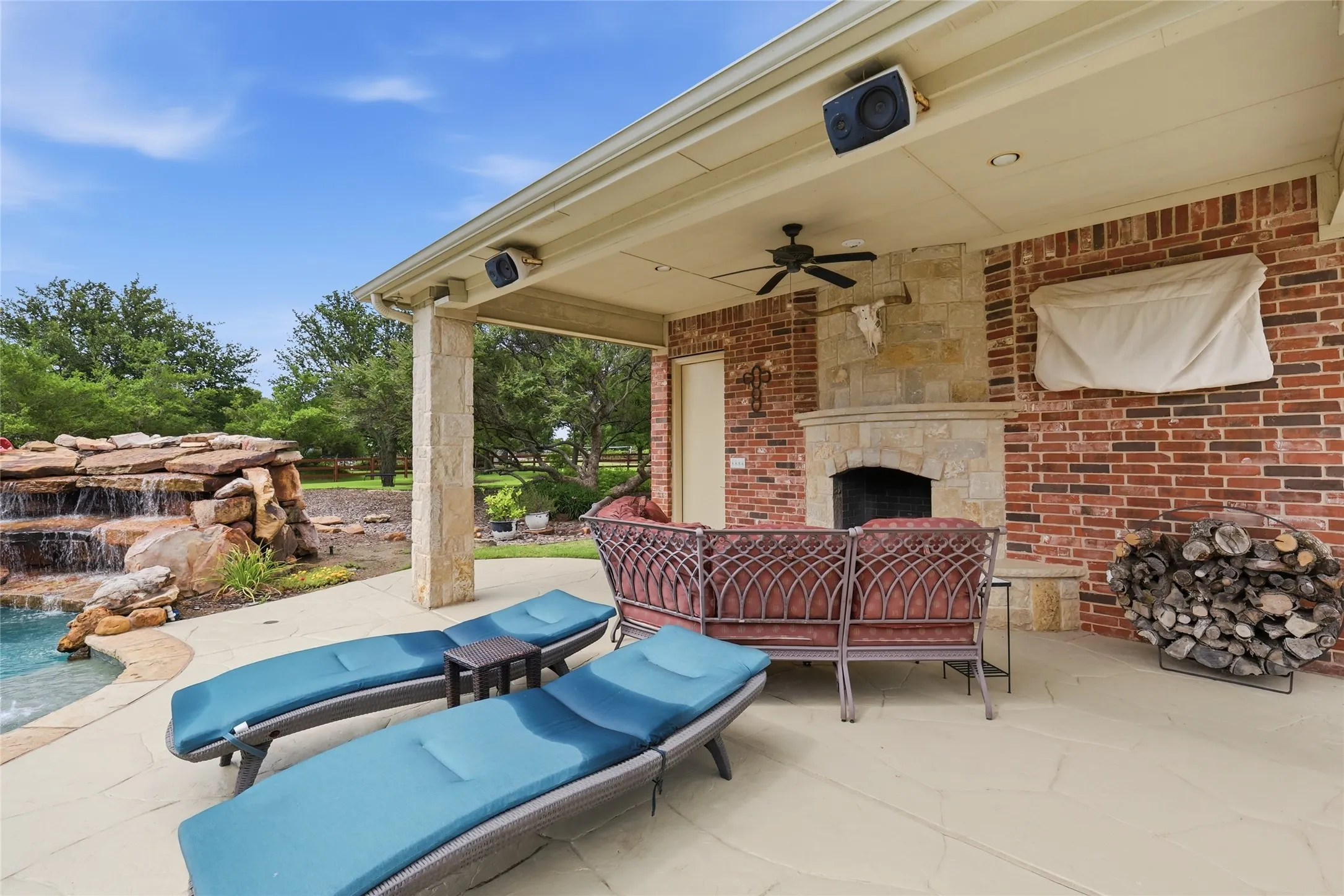 Cabana with outdoor restroom and storage