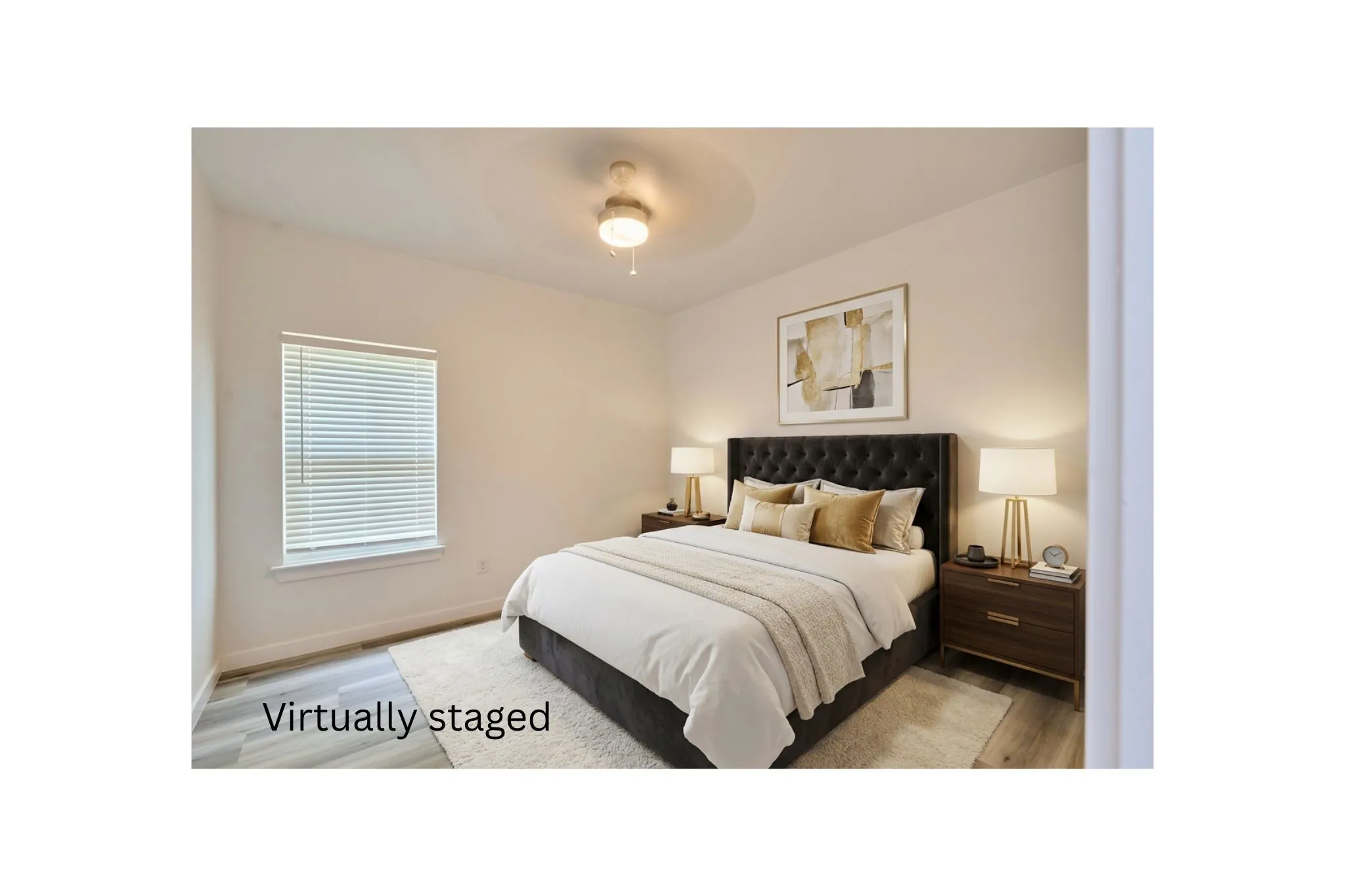 Virtually staged bedroom