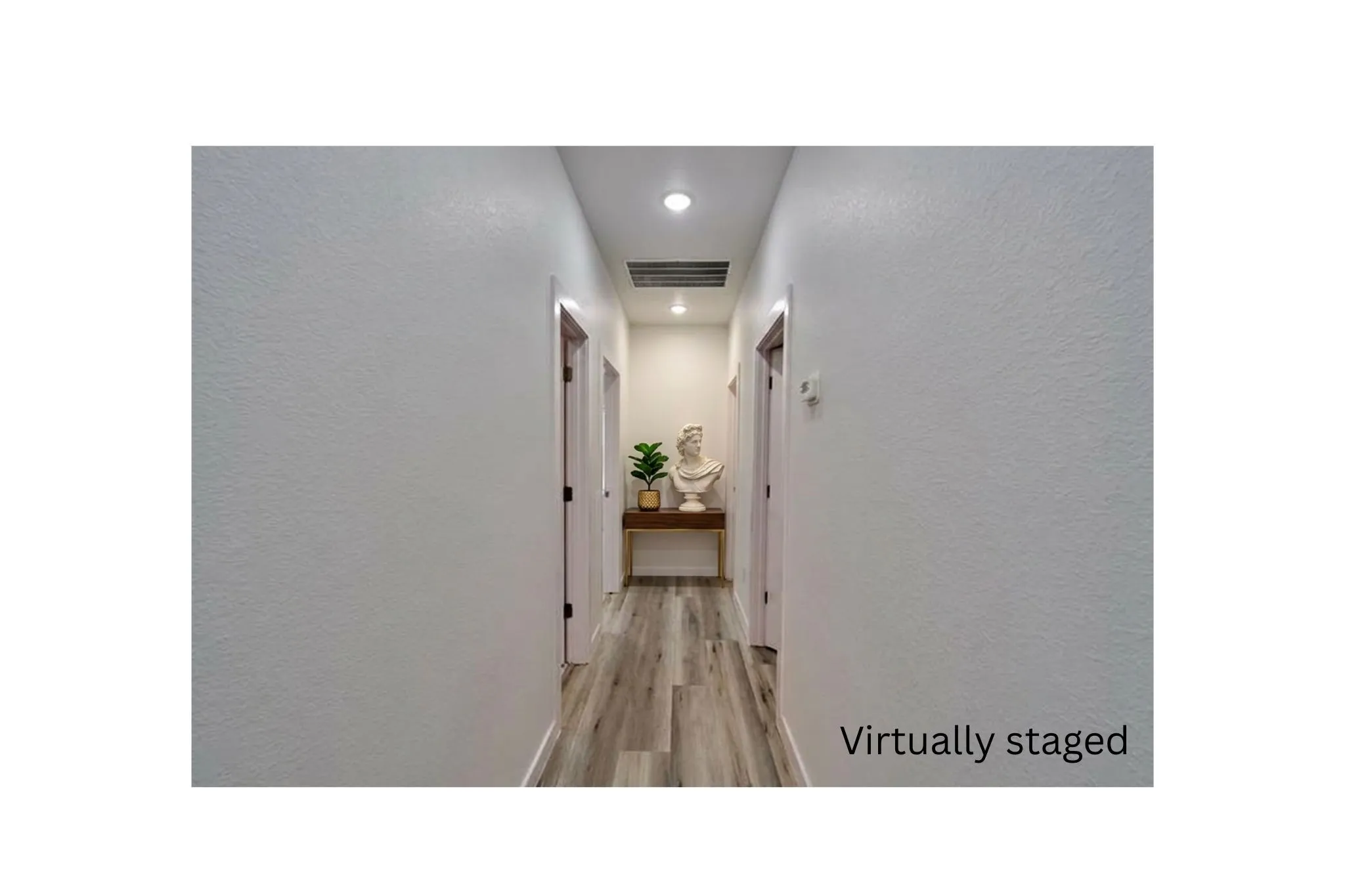 Virtually staged hallway