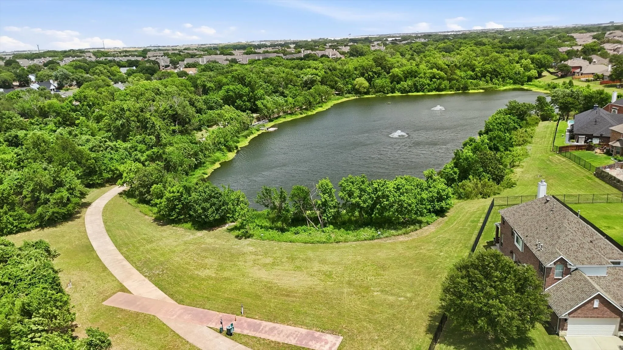 Picturesque McCormick Pond Preserve features jogging trails and a fishing pier.