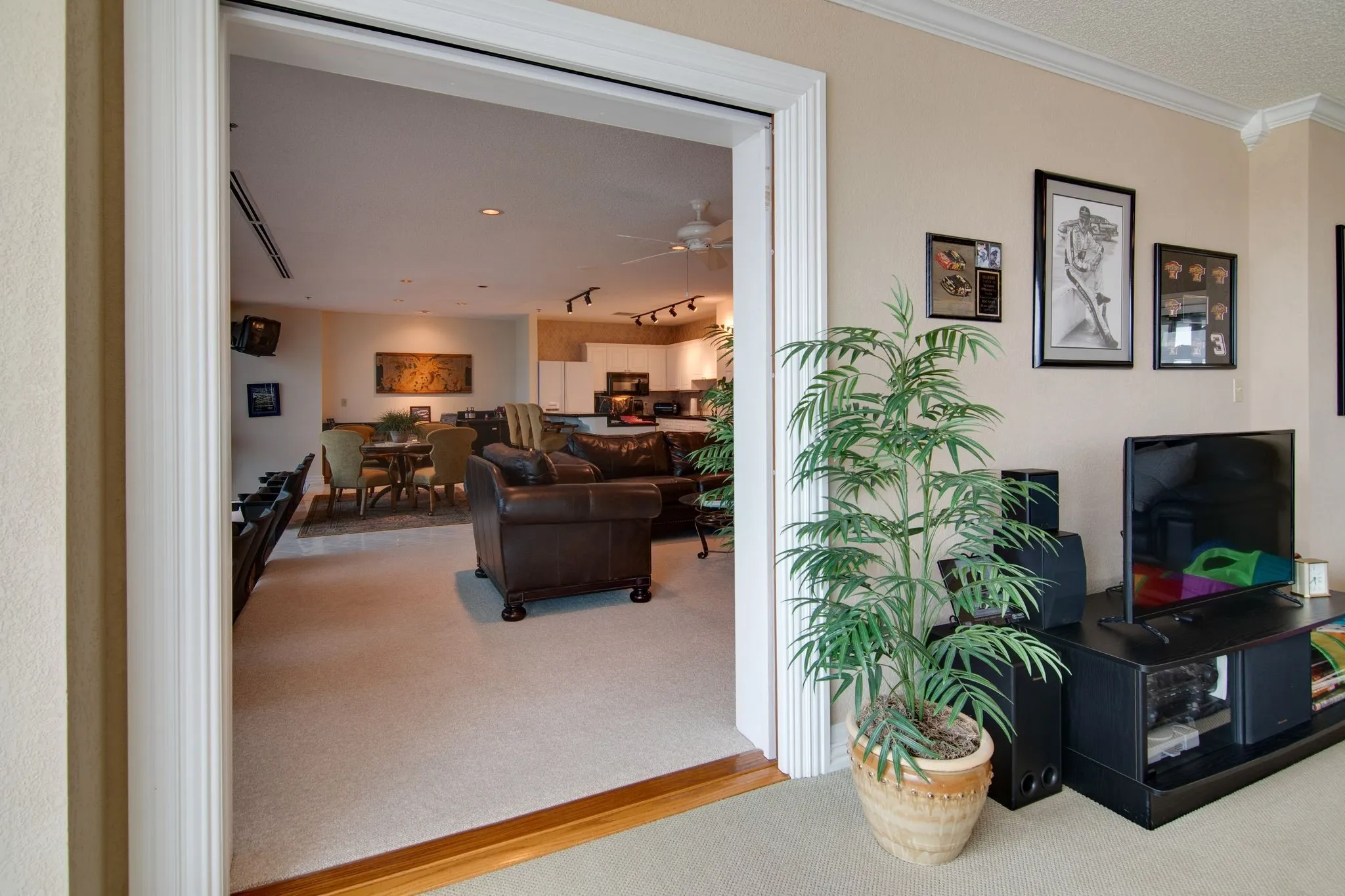 THIS PHOTO SHOWS THE WOODEN DOOR BETWEEN UNITS OPEN