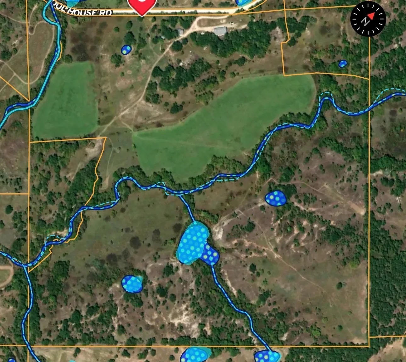 Waterways on parcel