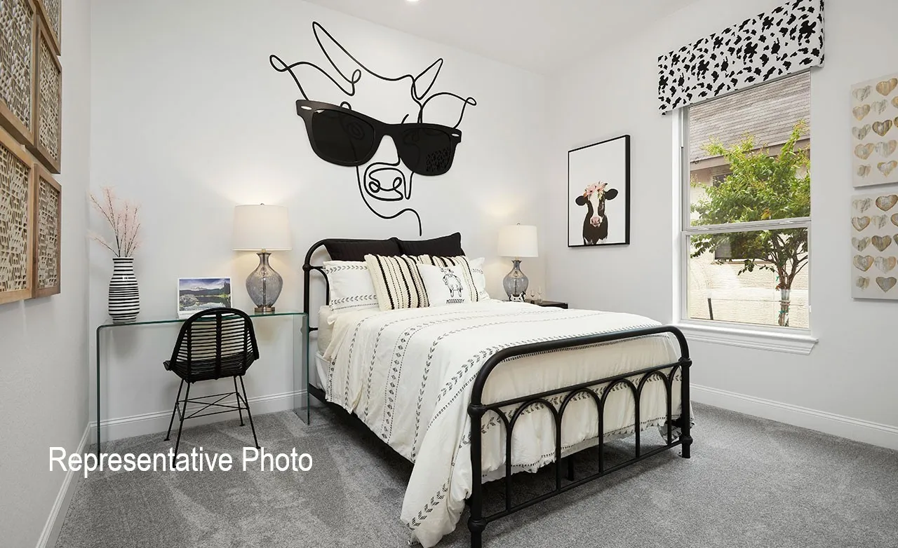 Bright room featuring a large window, plush gray carpeting, white walls, and white baseboards