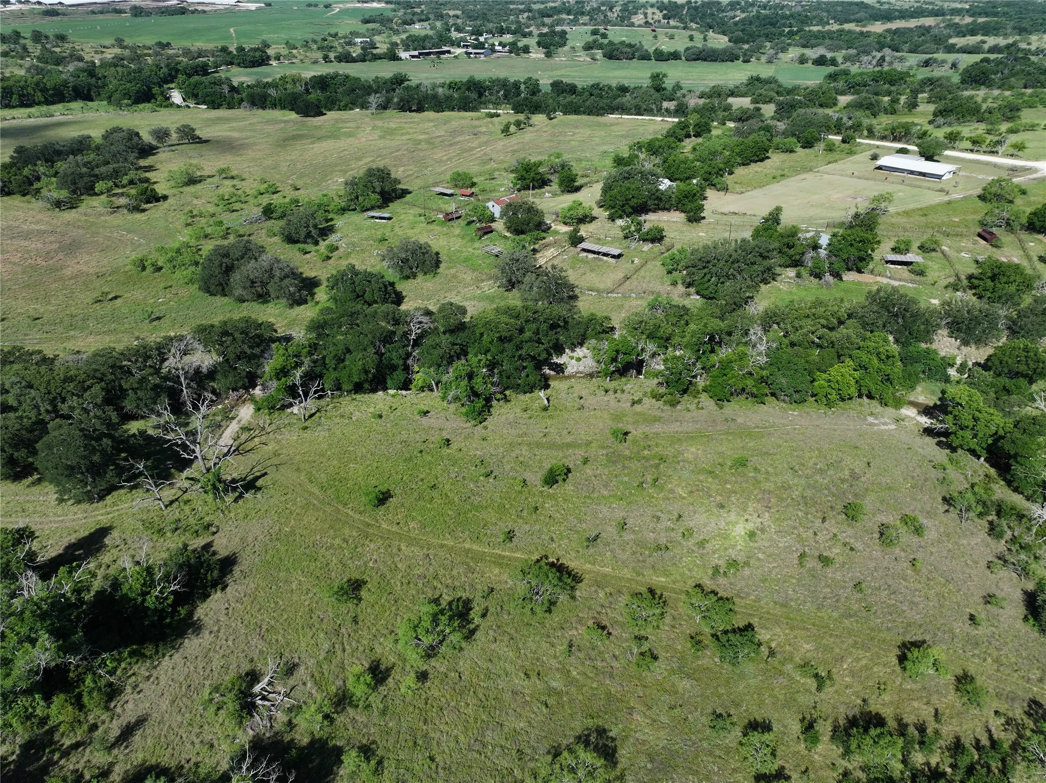 Expansive, undulating terrain featuring a mix of open grassy areas and mature trees
