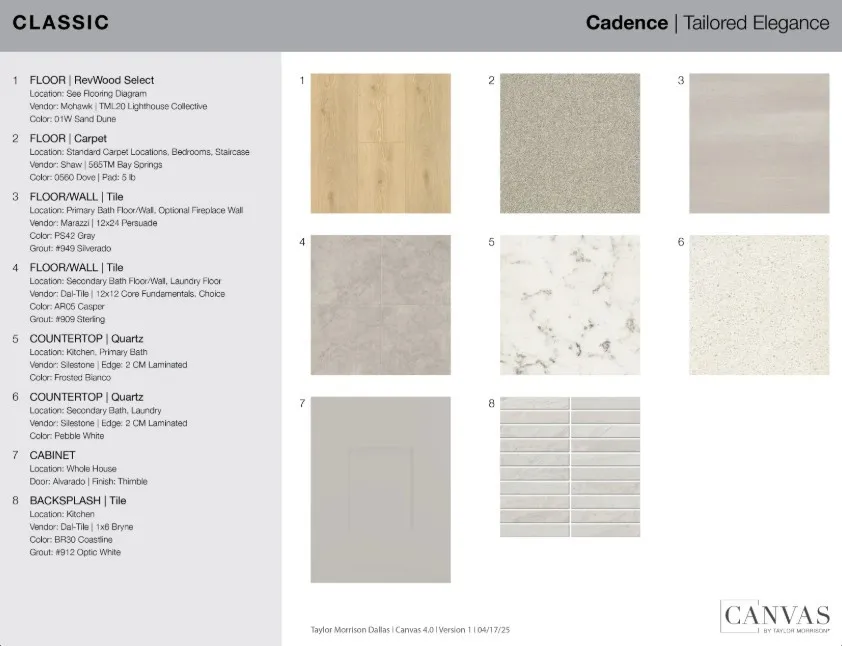 1021 Fallow Lane design selections! This home is currently under construction and selections are subject to change.