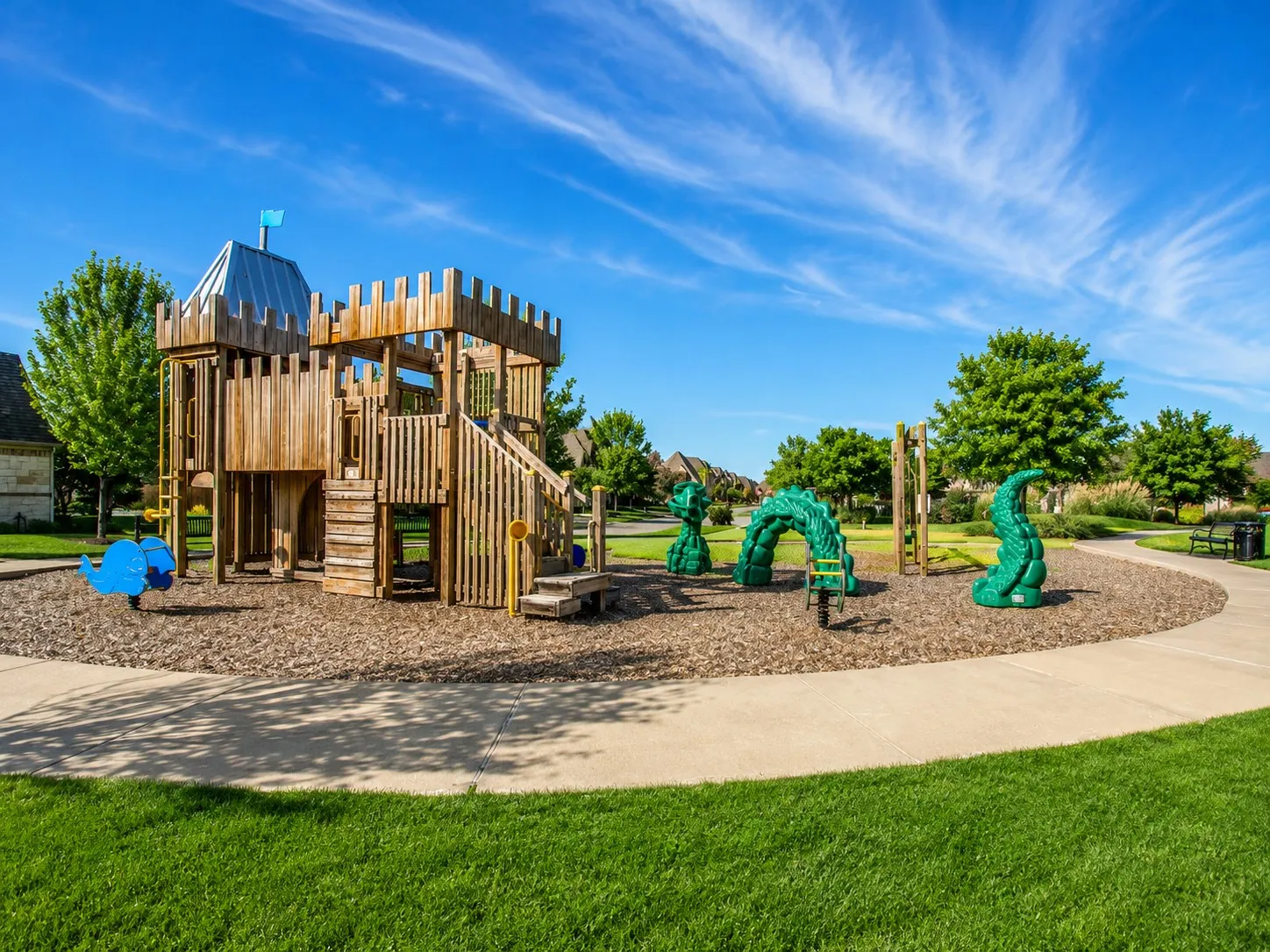 There is lots of fun to be had at this neighborhood playground.
