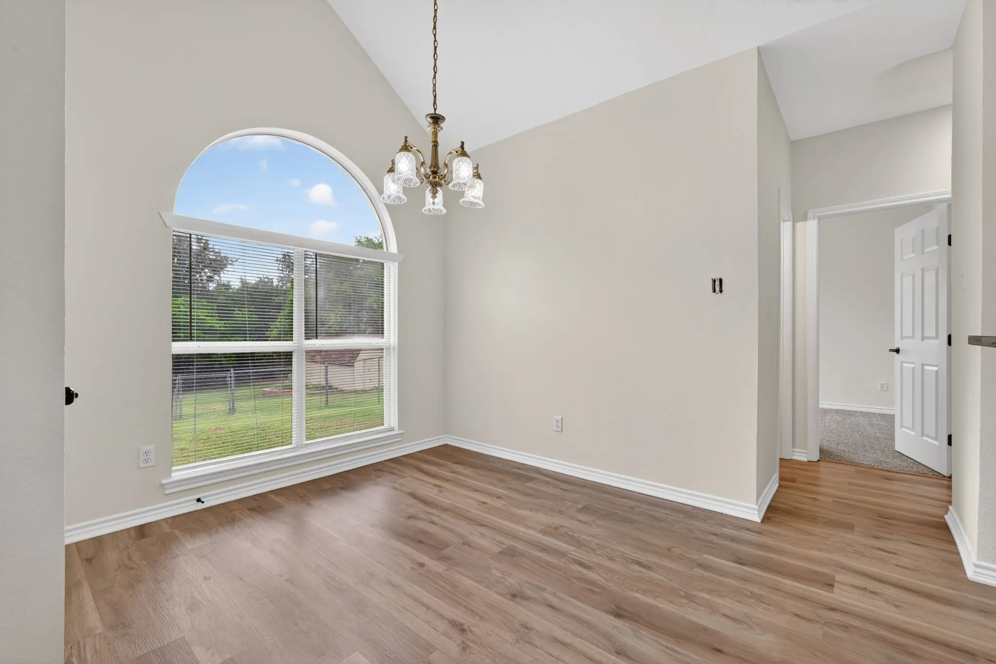 Breakfast area is open to kitchen and living room.