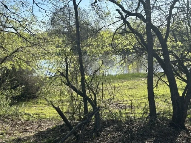 View of a lovely pond behind your home.