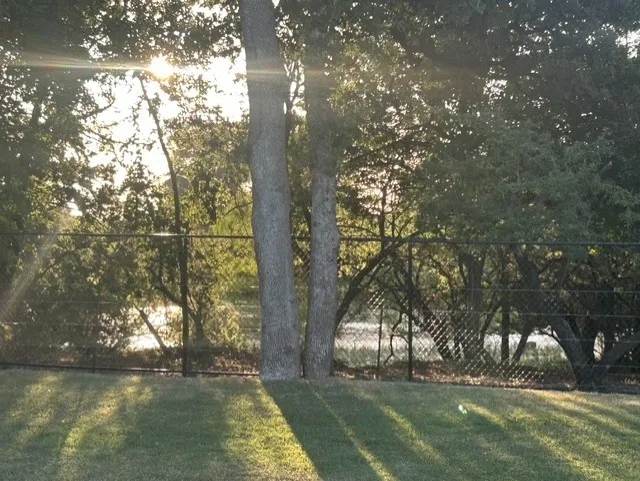 Backyard with lovely views of the pond.