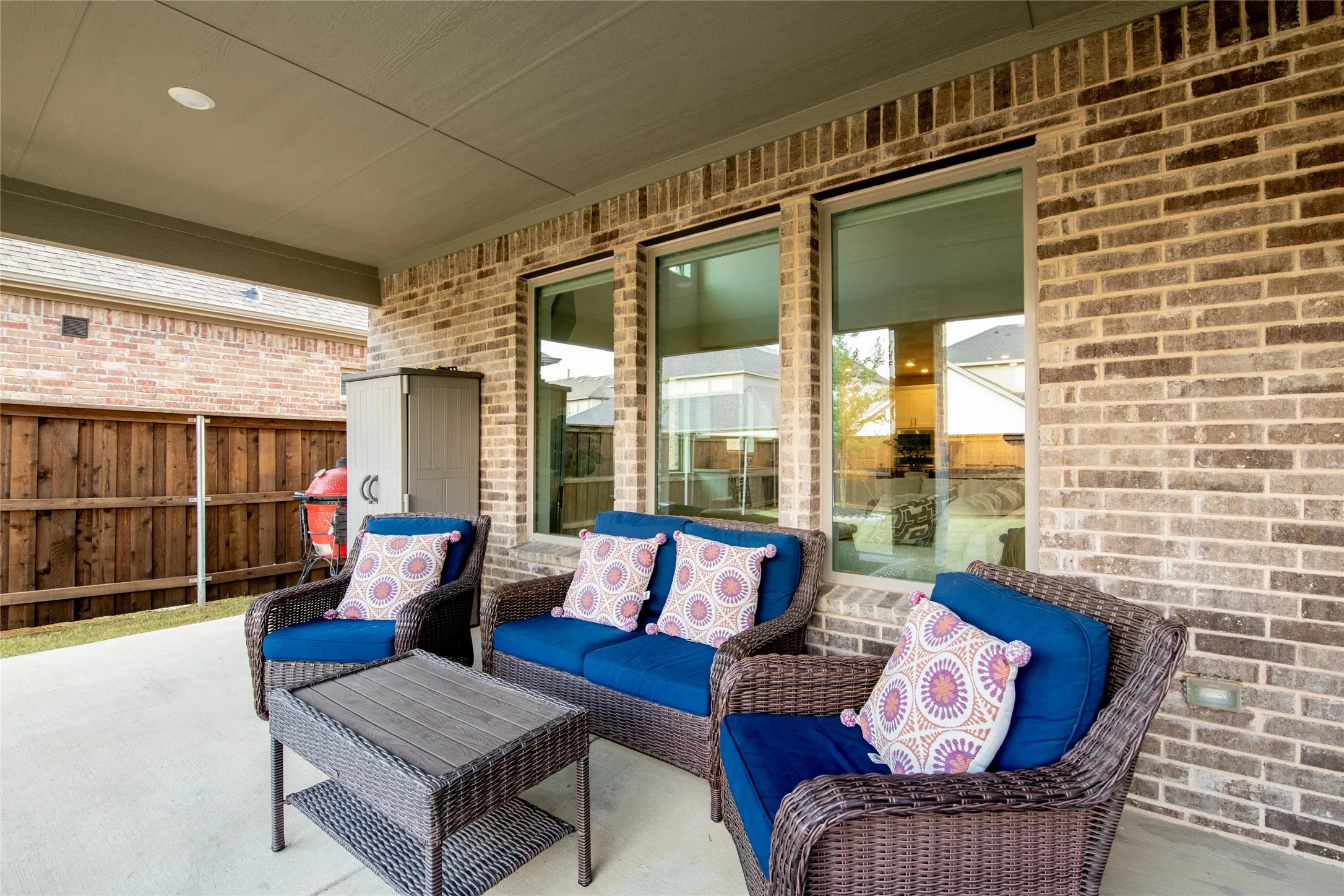 Enjoy outdoor living year-round from the upgraded extended covered patio, offering the perfect setting for morning coffee, weekend gatherings, or relaxing evenings. A convenient gas drop is already in place, making it easy to add your future outdoor kitchen or grill.