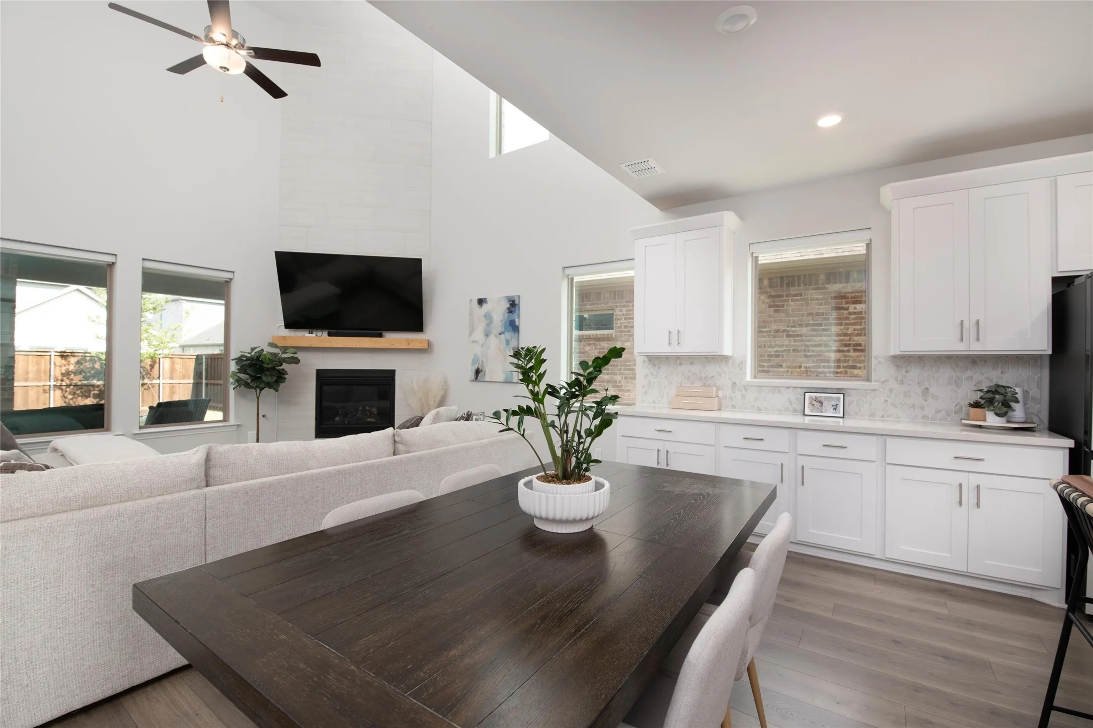 Skip the rarely used formal dining room and enjoy a layout that maximizes everyday living with one generous dining space that flows seamlessly into the kitchen and gathering room.