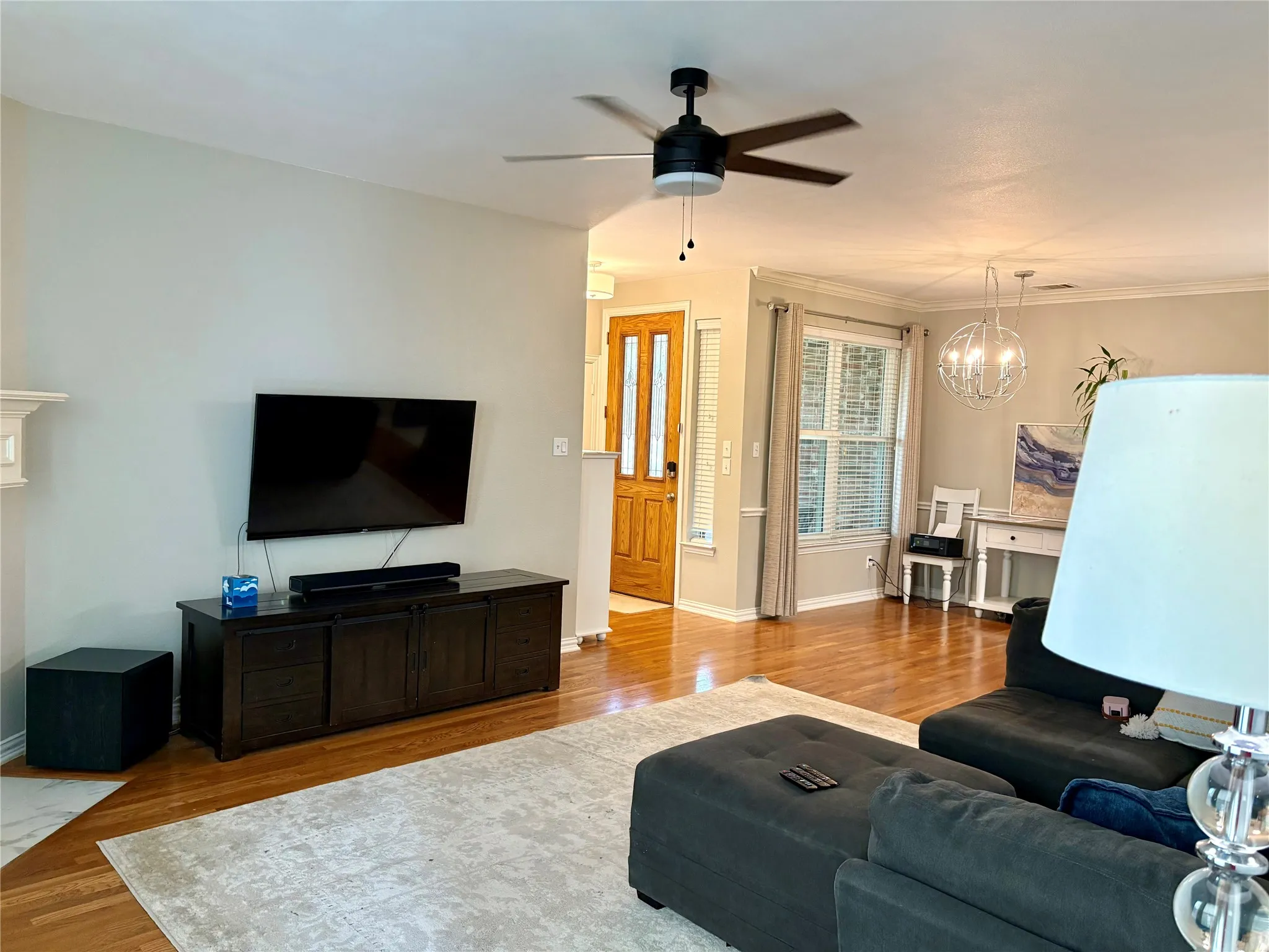 Hardwood-style flooring throughout living areas