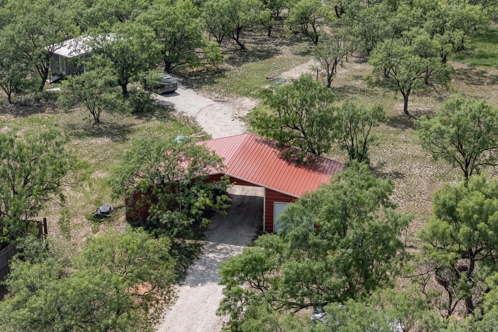 aerial of the Driveway to the Air BnB