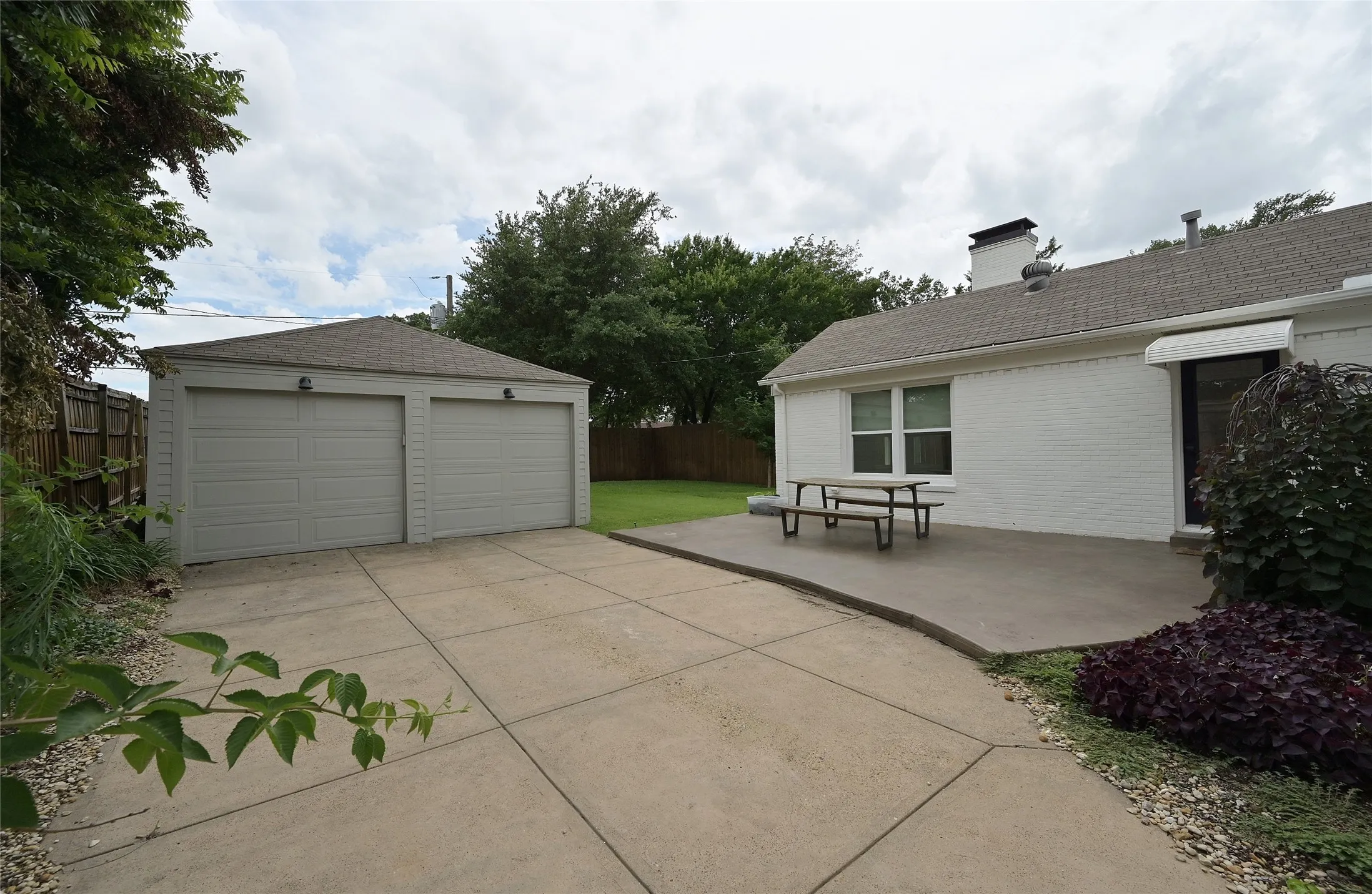 Two car rear entry garage