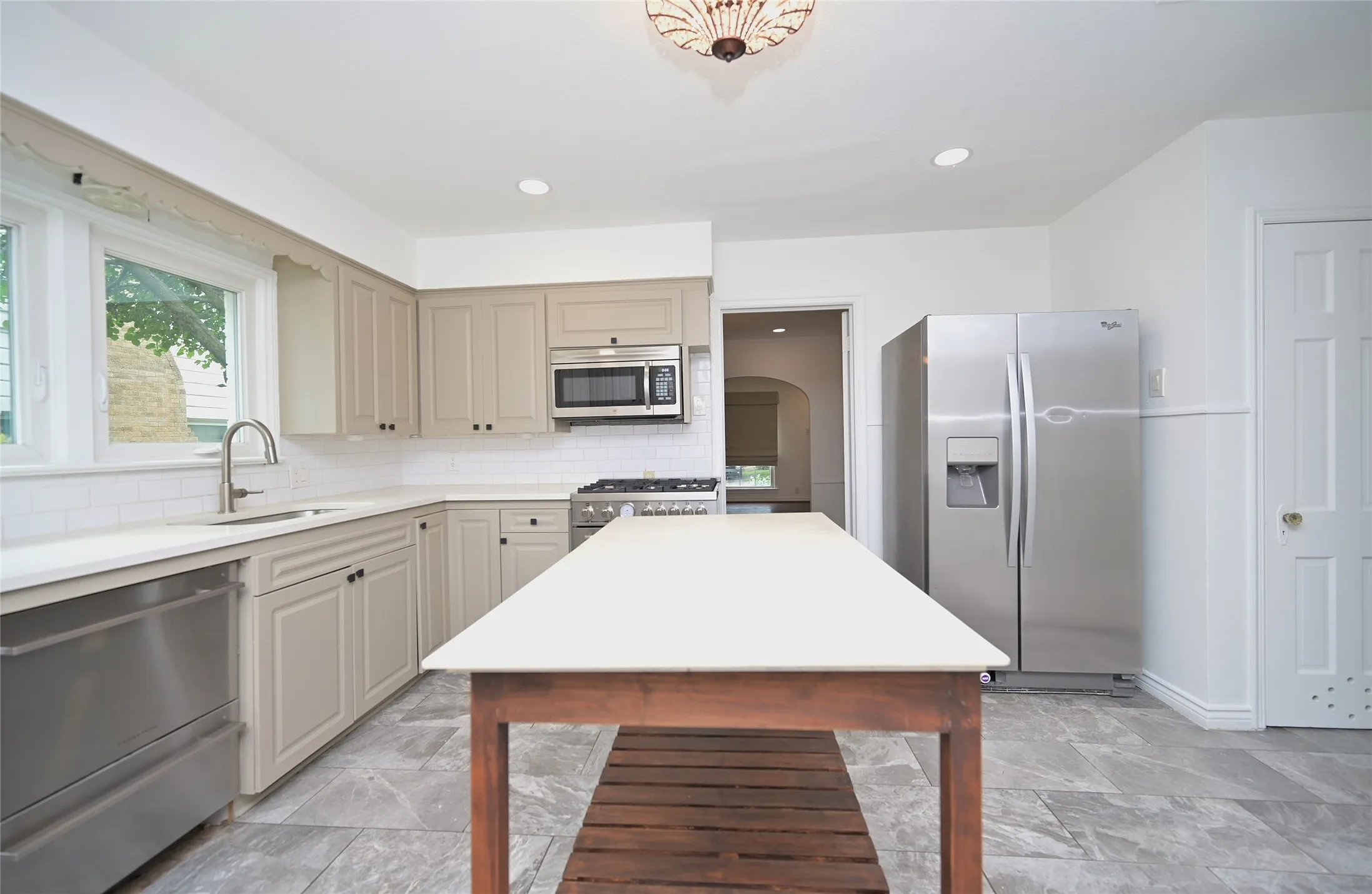 Kitchen facing dining