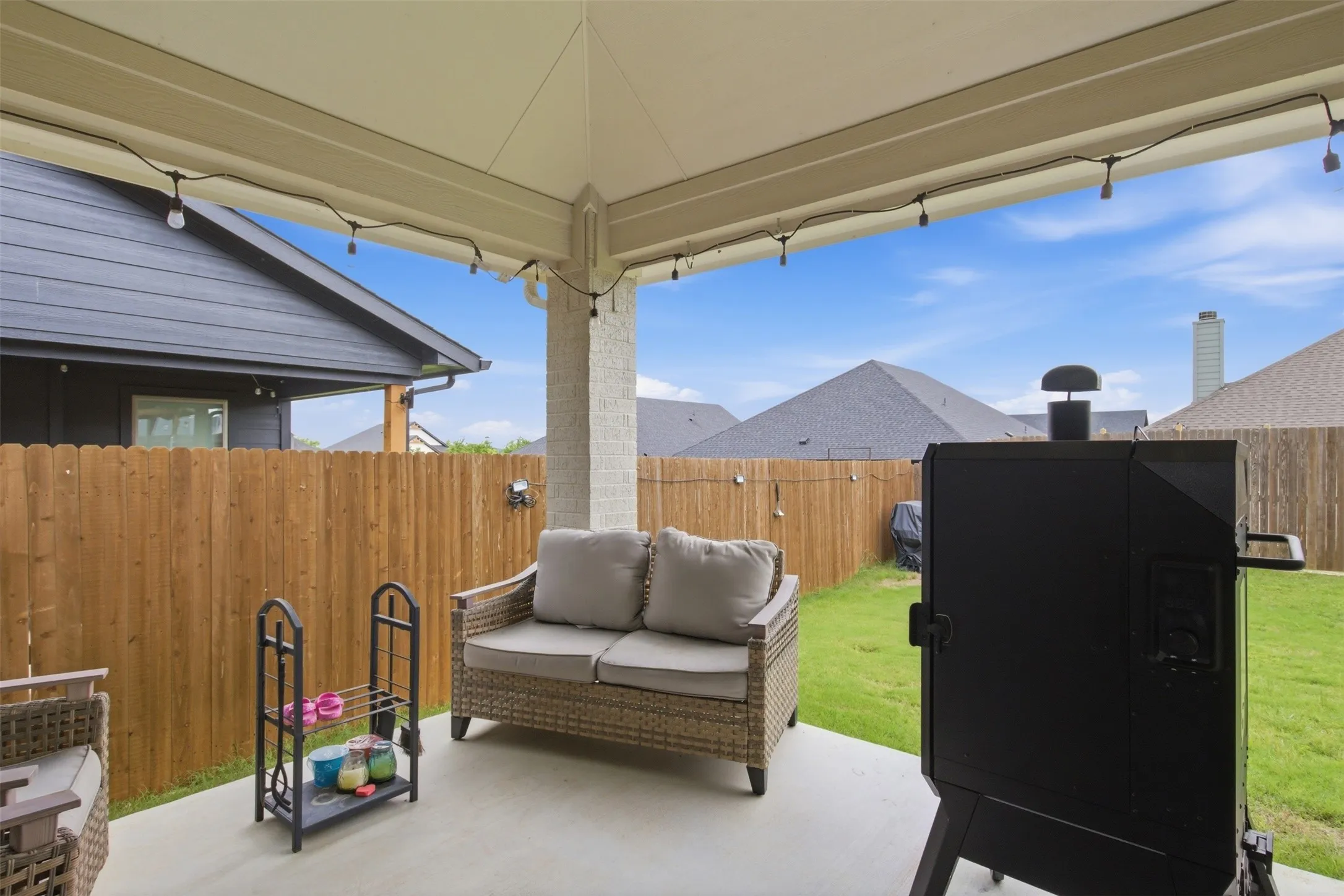 Expansive covered patio