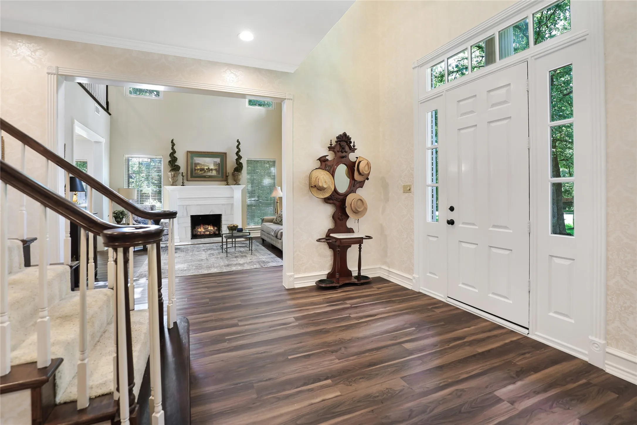 Entry foyer looking toward living room