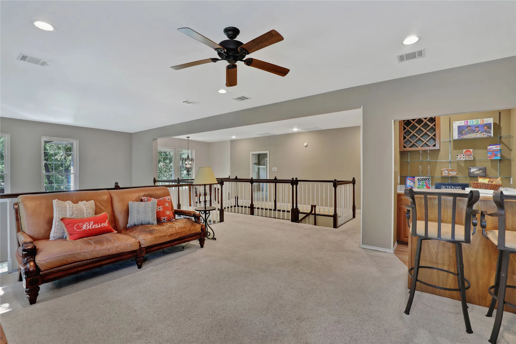 Family room looking toward stairway