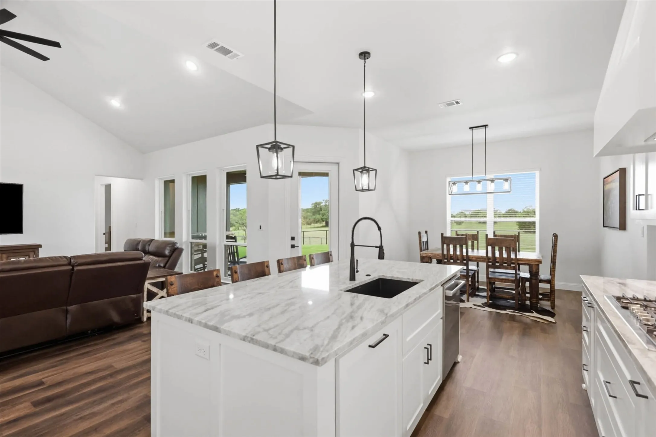 Open concept living spaces