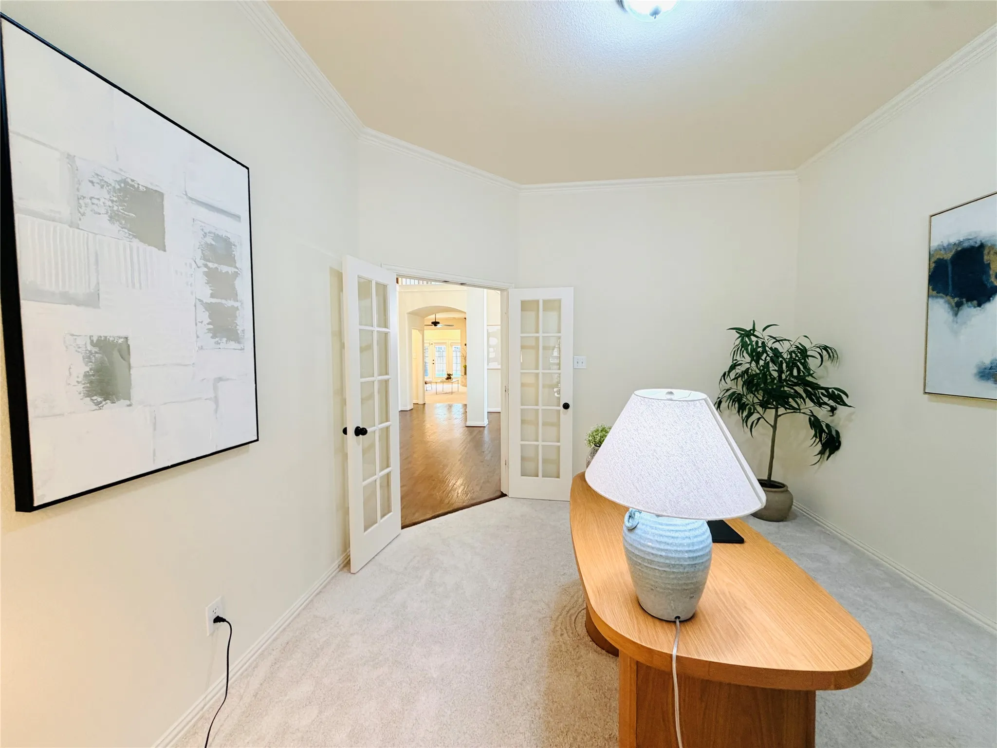 Home Office with double french doors
