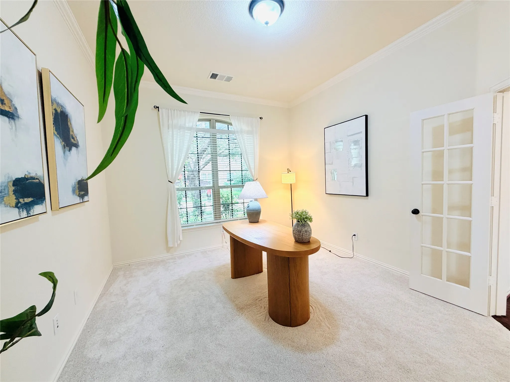 Home Office with double french doors