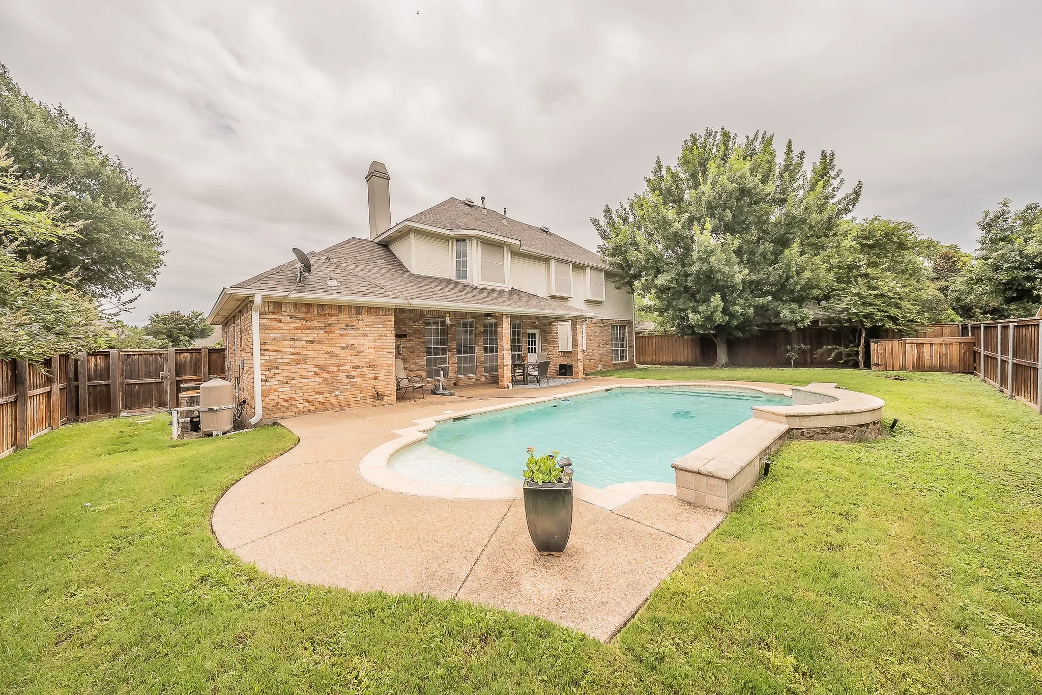 Backyard and pool area