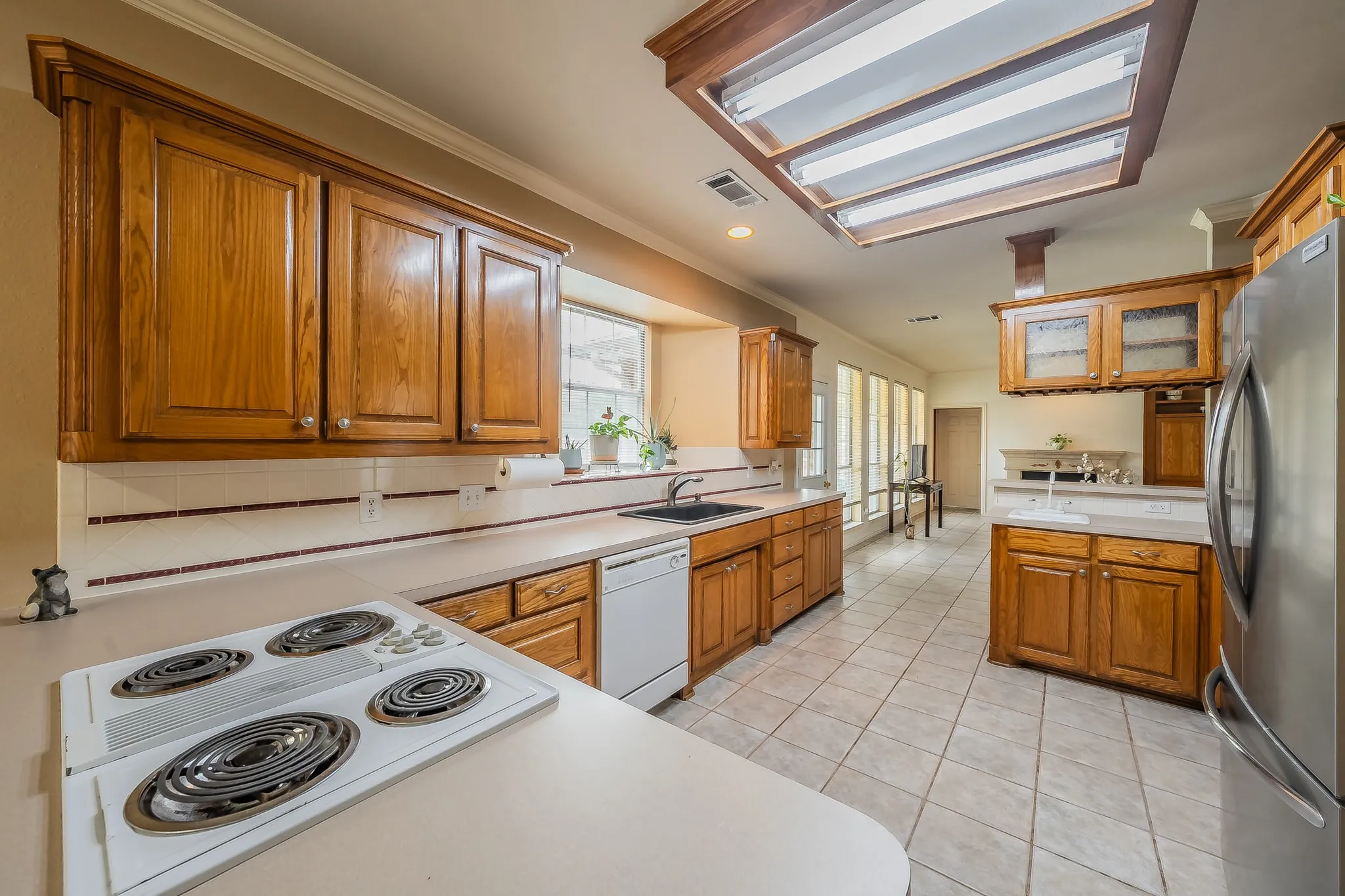 Lots of cabinets and space for multiple cooks.