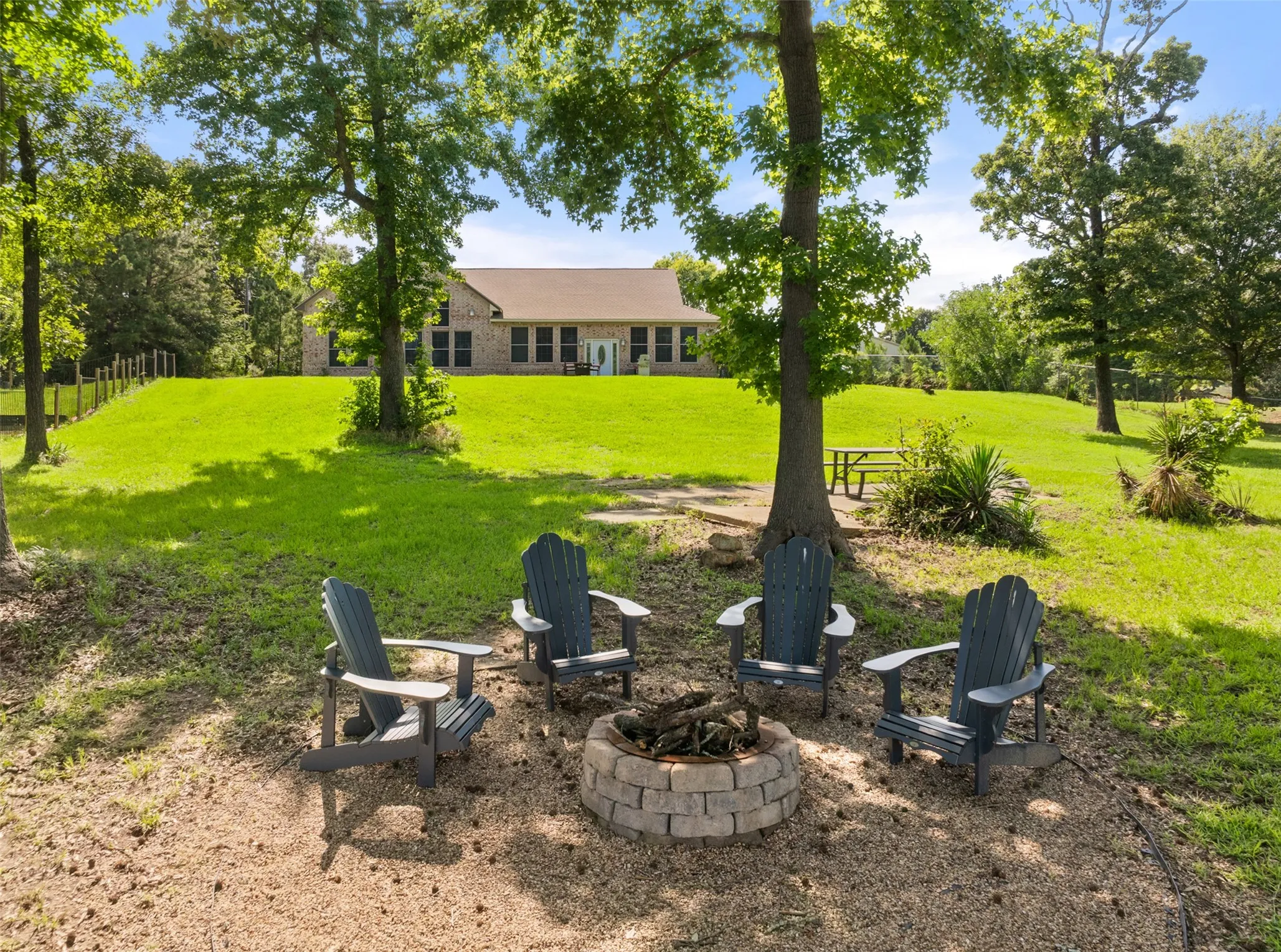 Outdoor fire pit area.