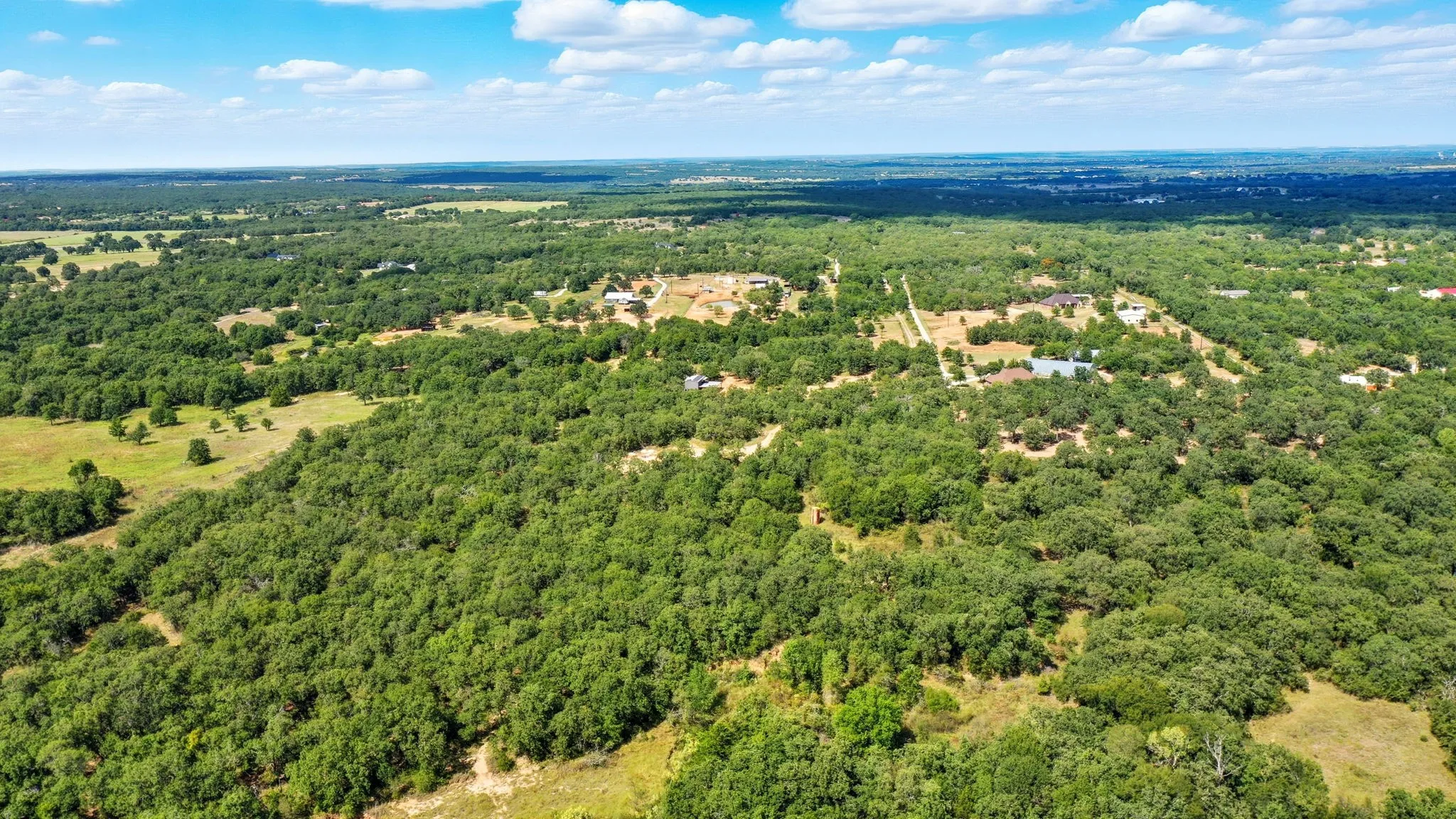 Bird's eye view of a heavily wooded area