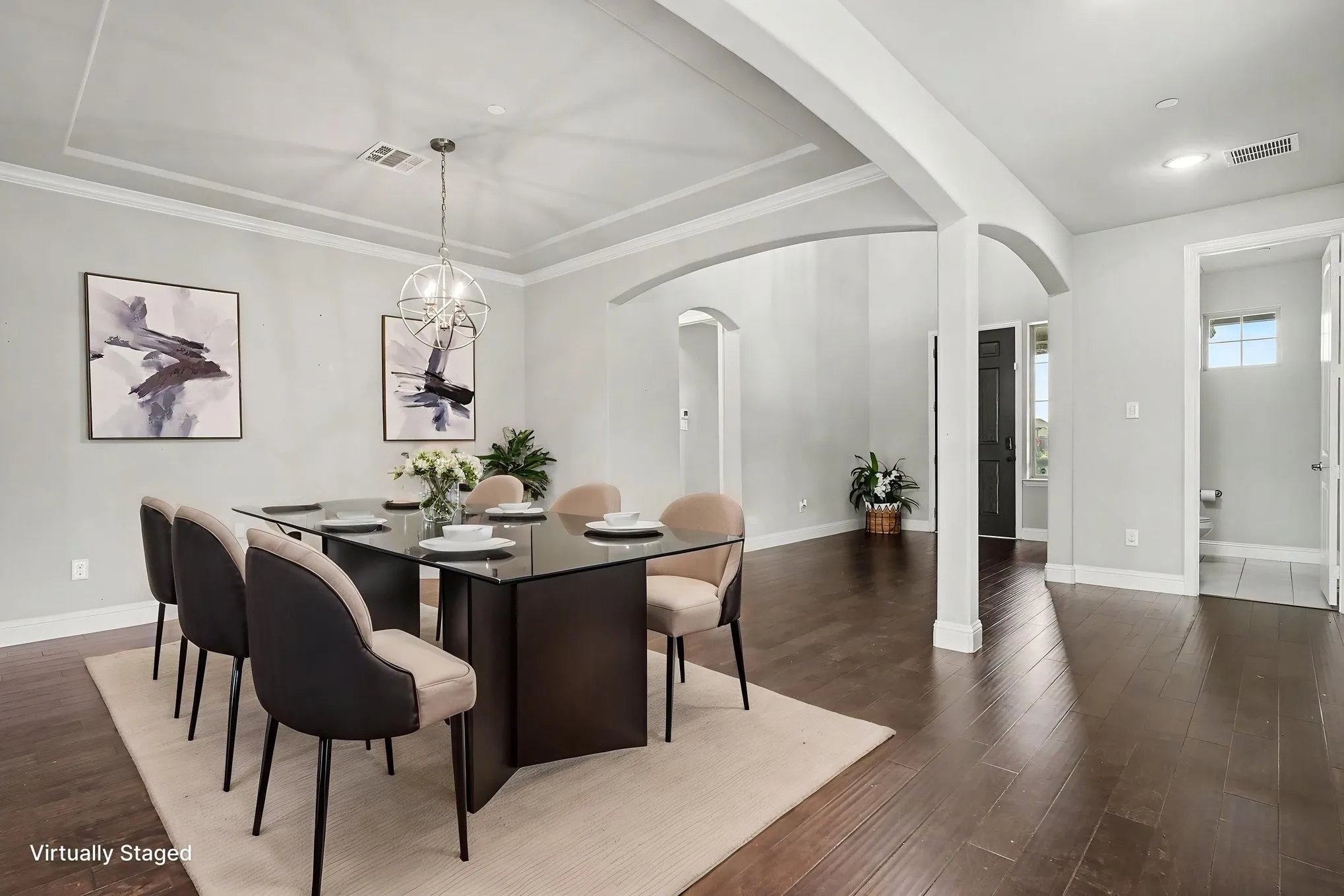 Virtually Staged Formal Dining area