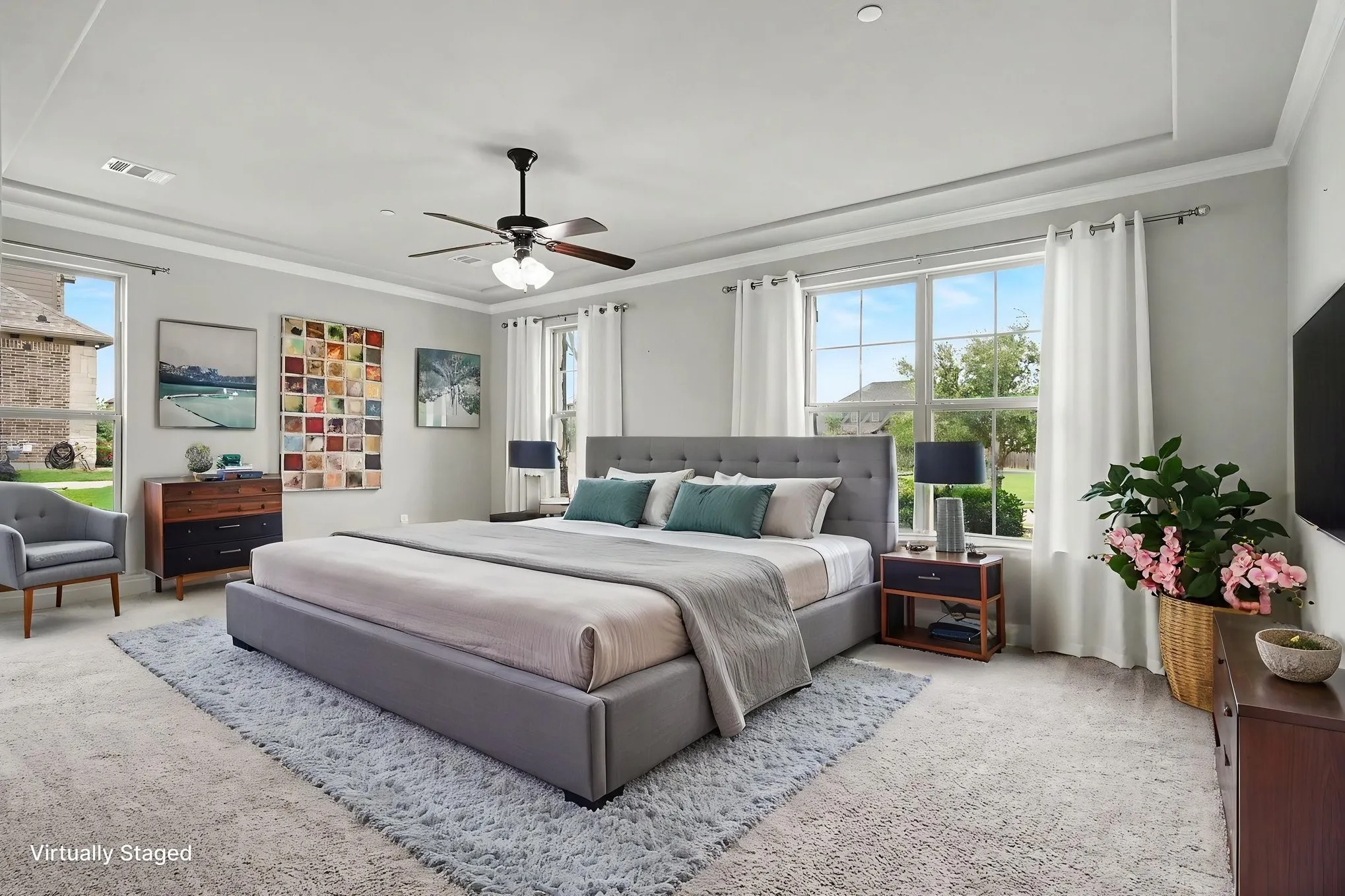 Virtually Staged 1st Fl Primary Bedroom