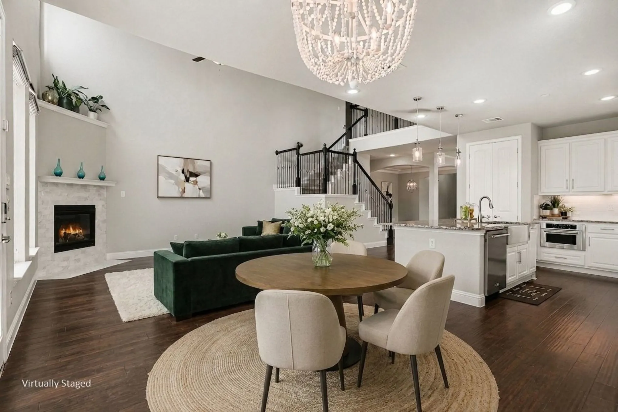 Virtually Staged Breakfast Area and Living Room