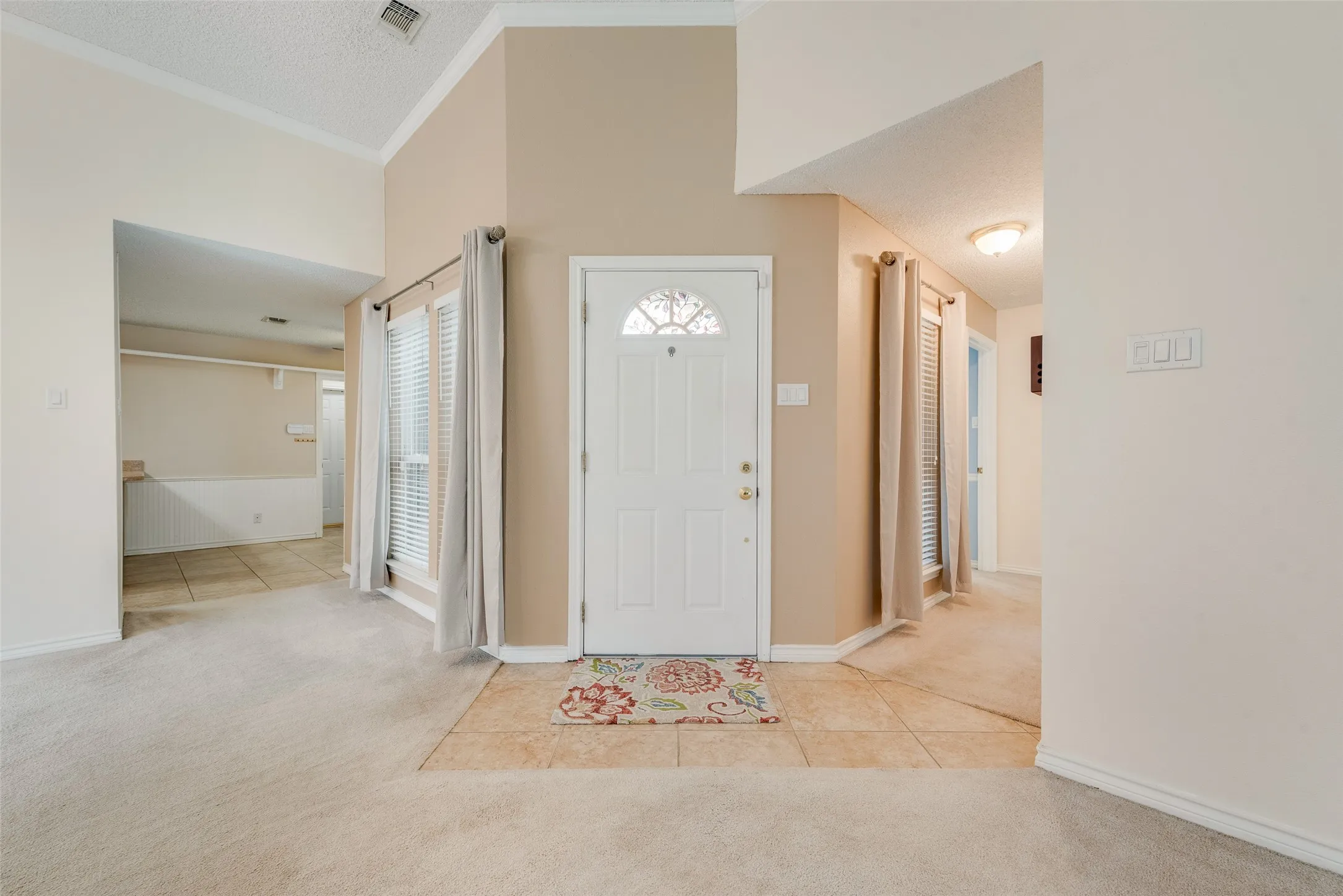 Interior view of front door