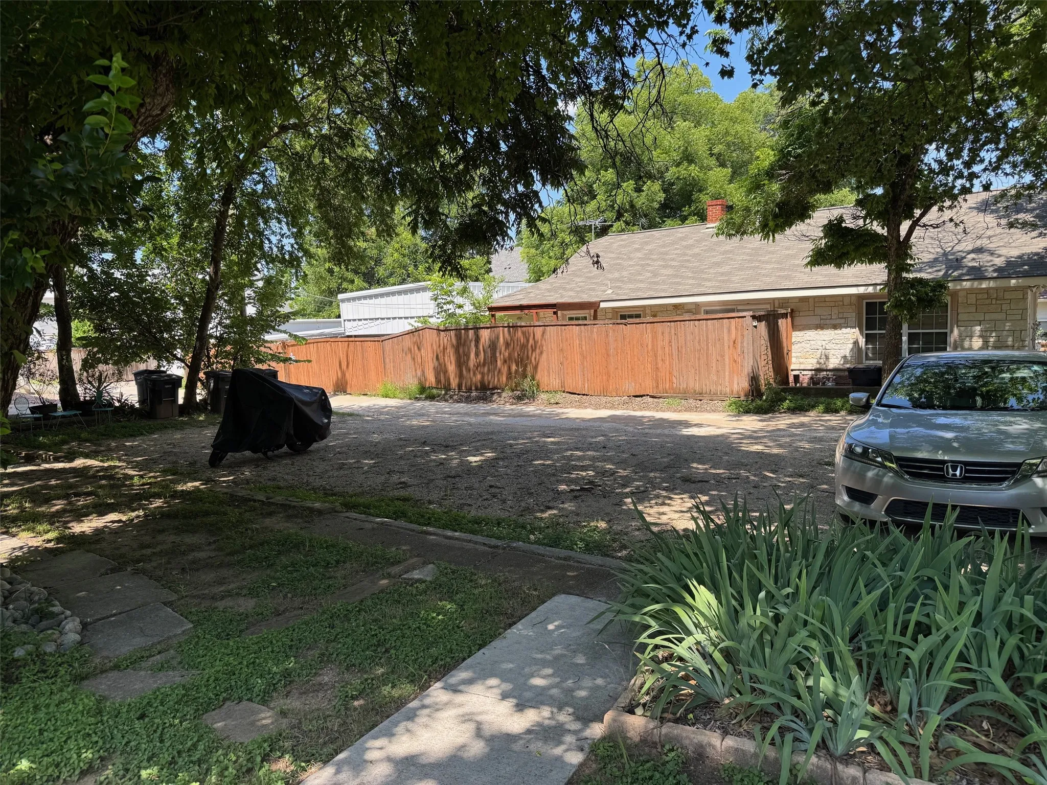 Rear parking area.