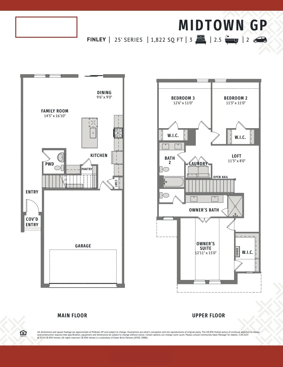 Our wonderful Finley plan features the perfect open concept design with easy access to your fenced back yard!