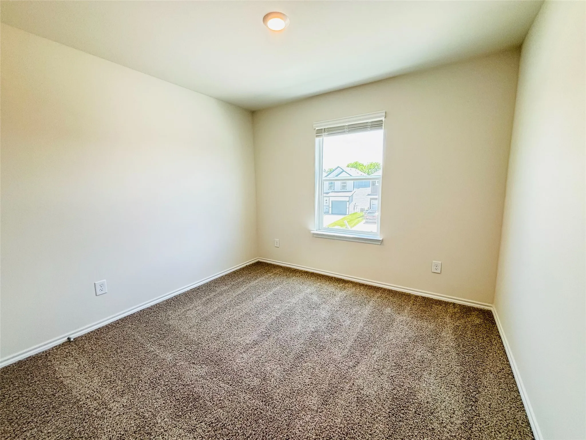 Neutral-toned walls and carpet flooring