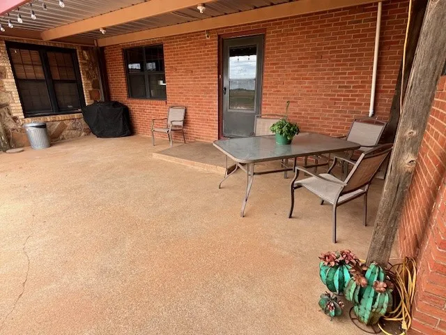 private patio at side entry