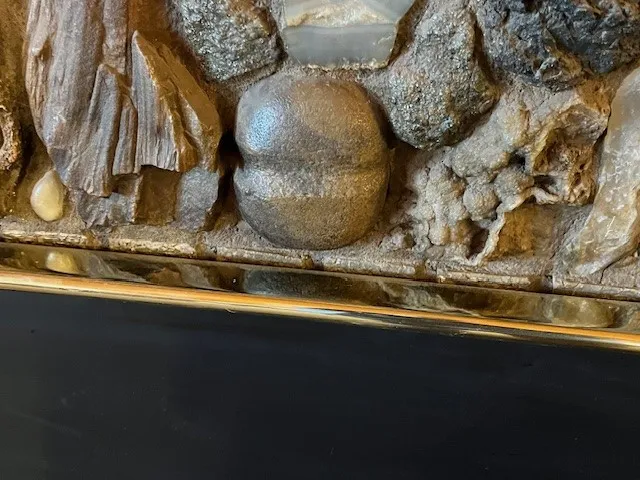 Indian mallet head in rock hearth