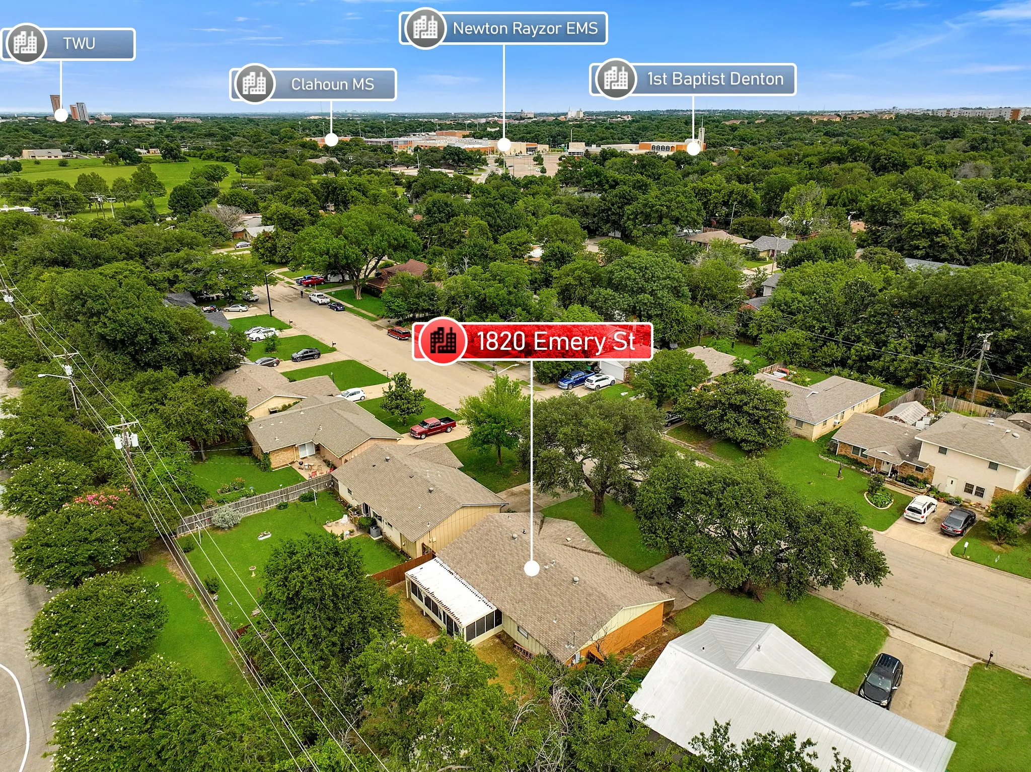 Single Family Residence For Sale in Denton County , 1820 Emery Street, Denton, Texas 76201, 4 Bedroom, 2 Bathroom, Garage spaces, 1,464 Sqft, built in 1964, mls#21301512, Real Estate Agent in Denton, Homes For Sale in Denton county, Homes For Sale in Denton, Realtor in Denton Texas, Real Estate Brokerage Independent Realty Texas, Luminita Cordes Realtor