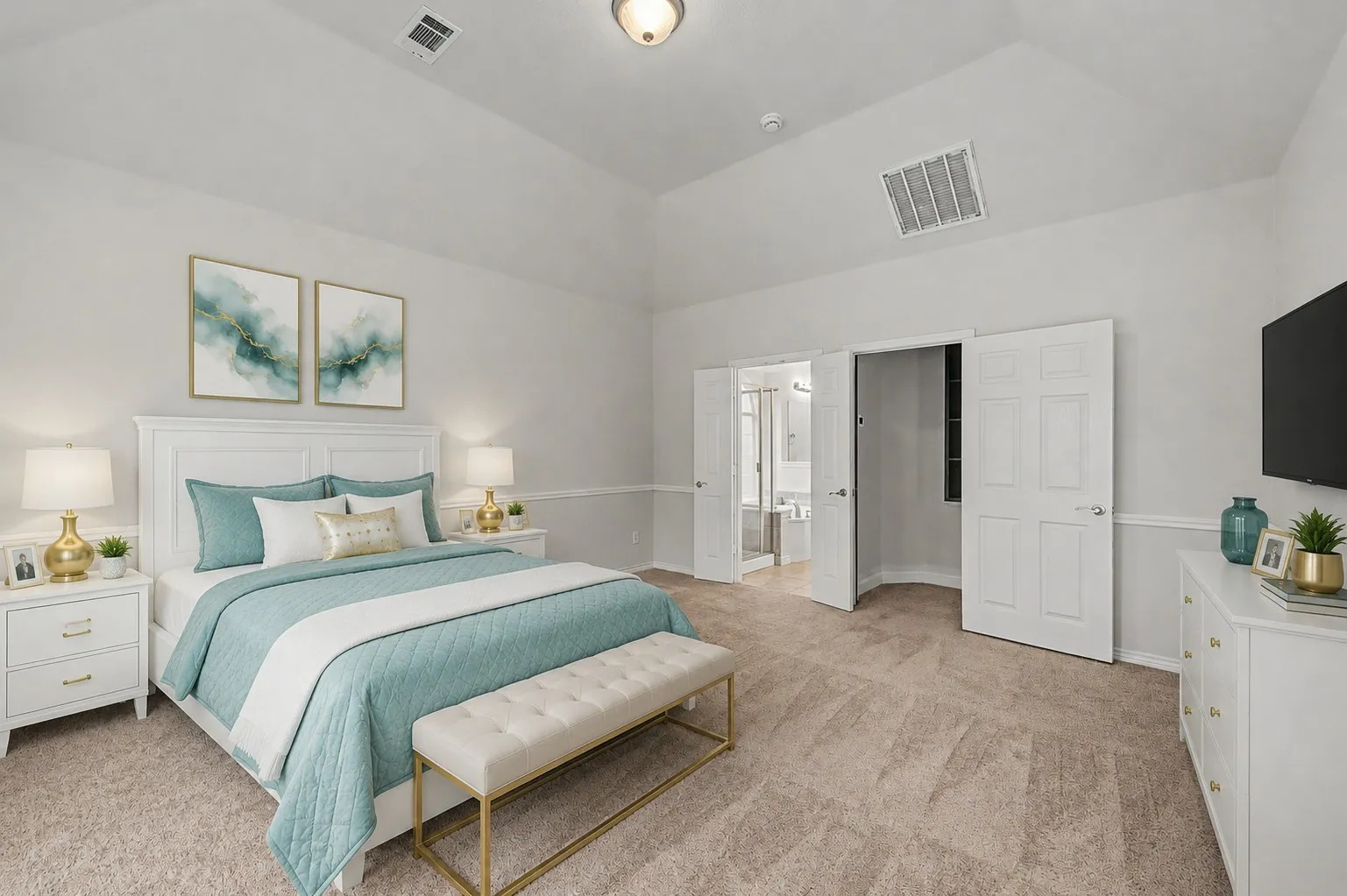 Owner's bedroom - virtually staged.
