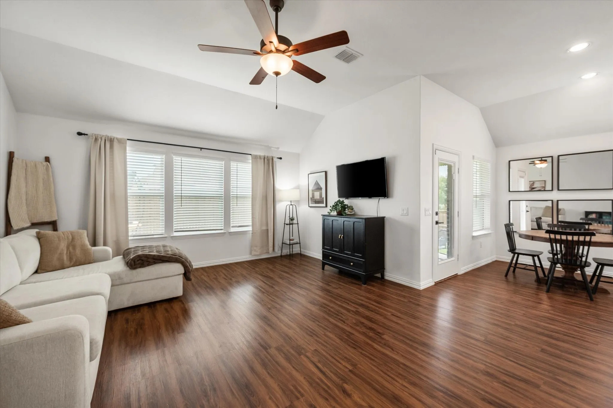 Large windows bring in natural light
