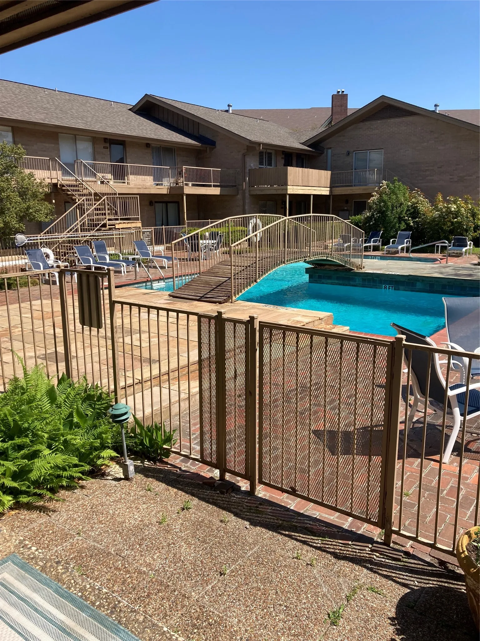 Easy pool access from gated patio