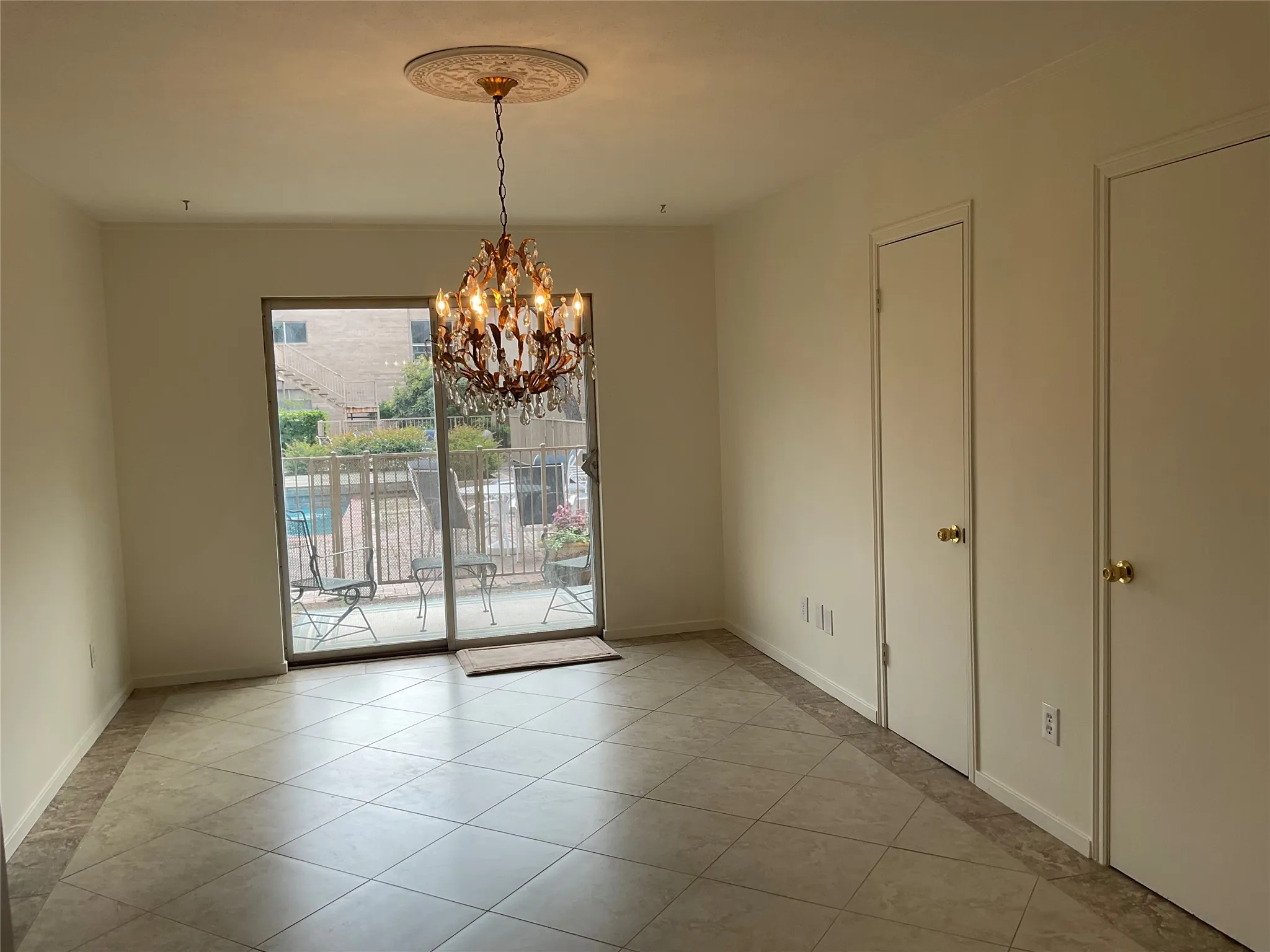Dining or second living area with patio pool access