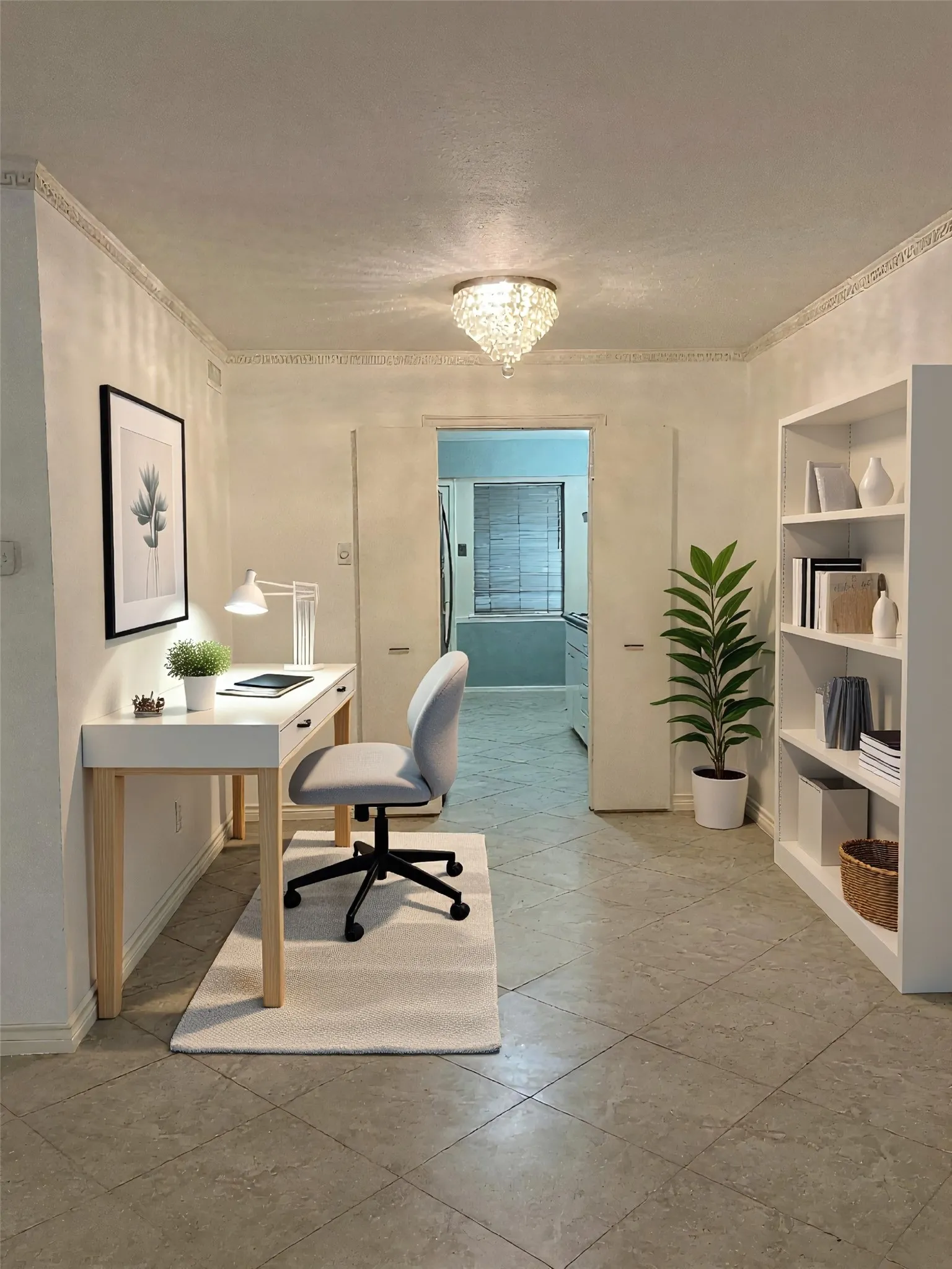 Virtually staged for computer/office space