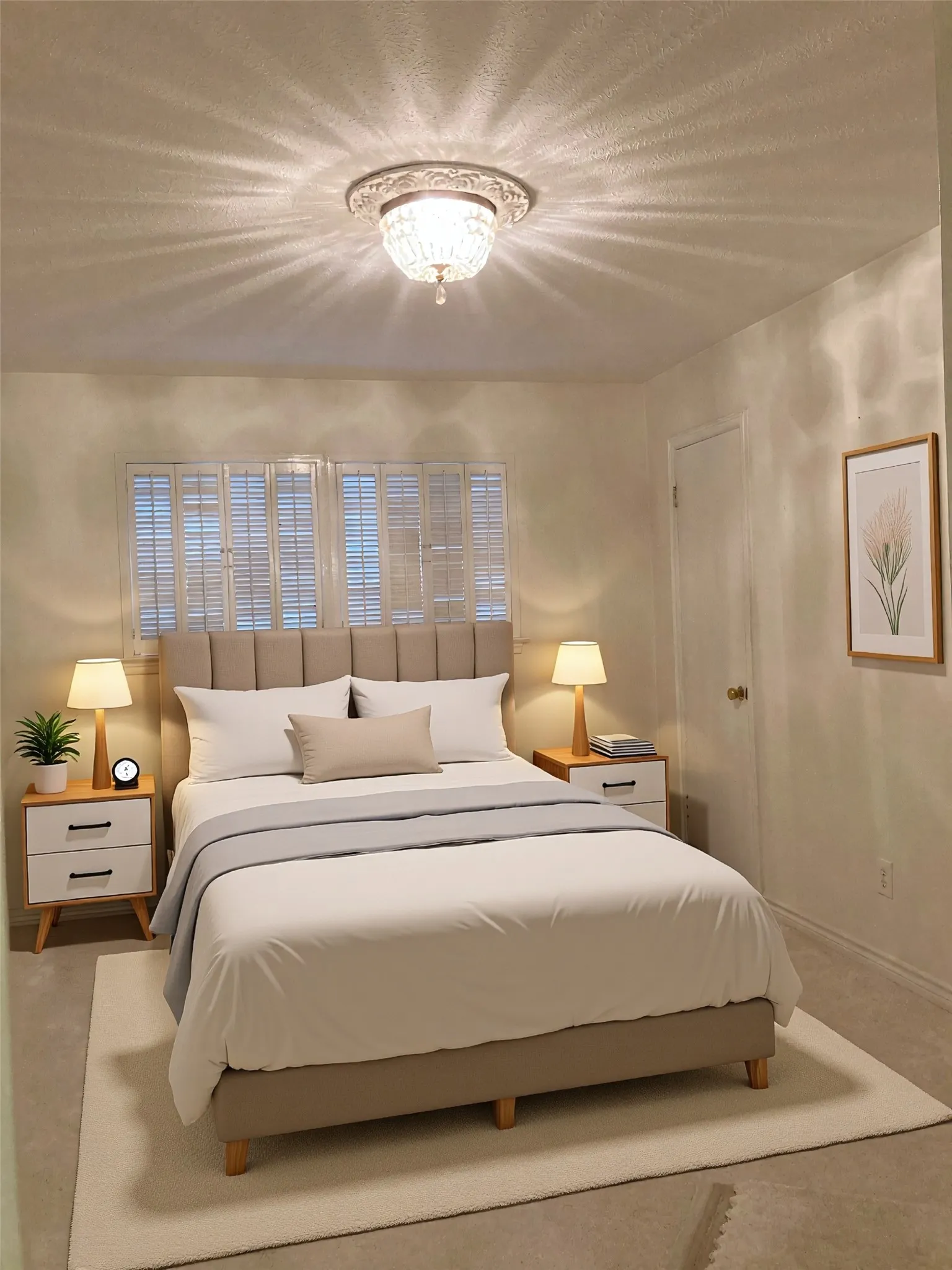 Virtually staged second bedroom
